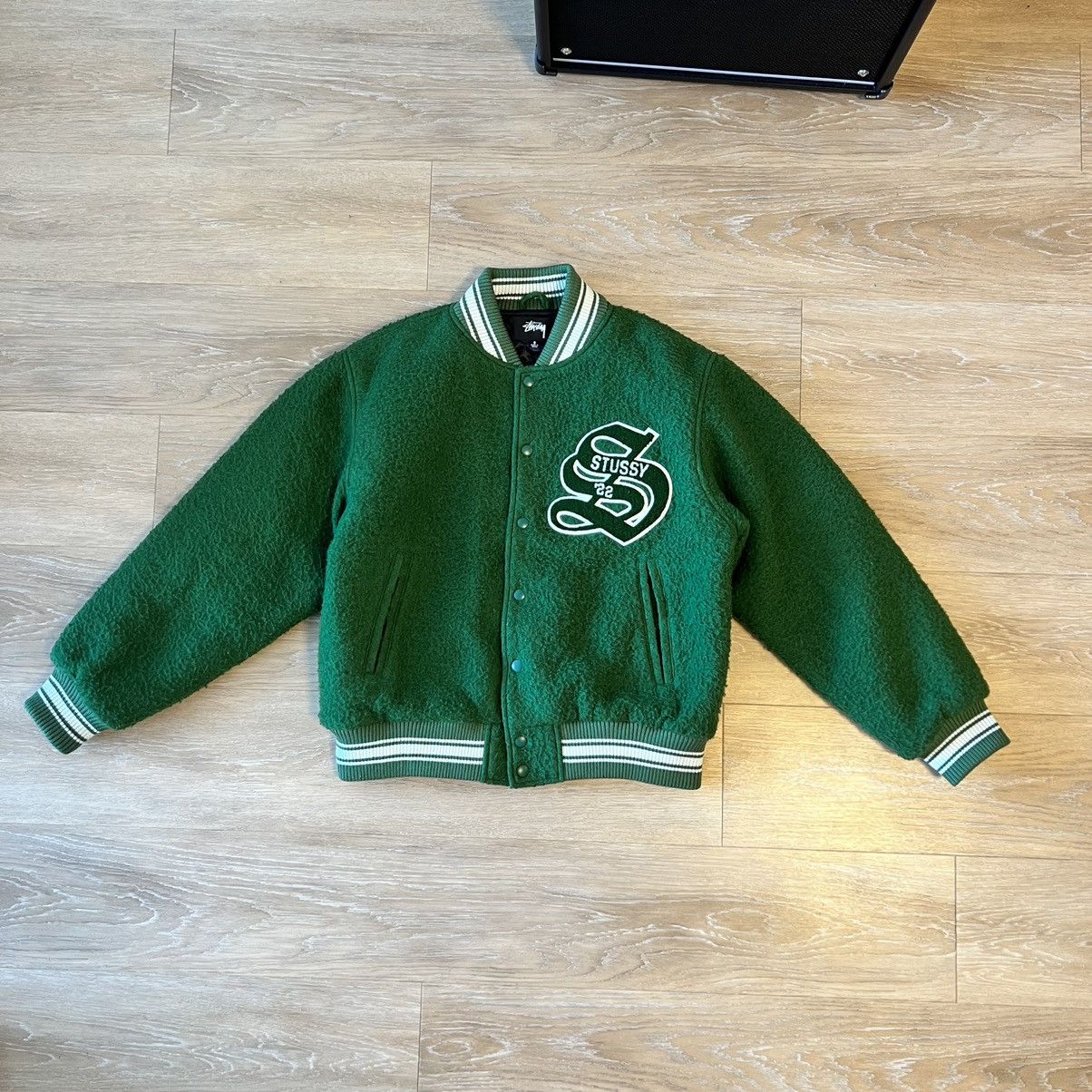 image of Stussy Casentino Varsity Jacket in Green, Men's (Size Small)