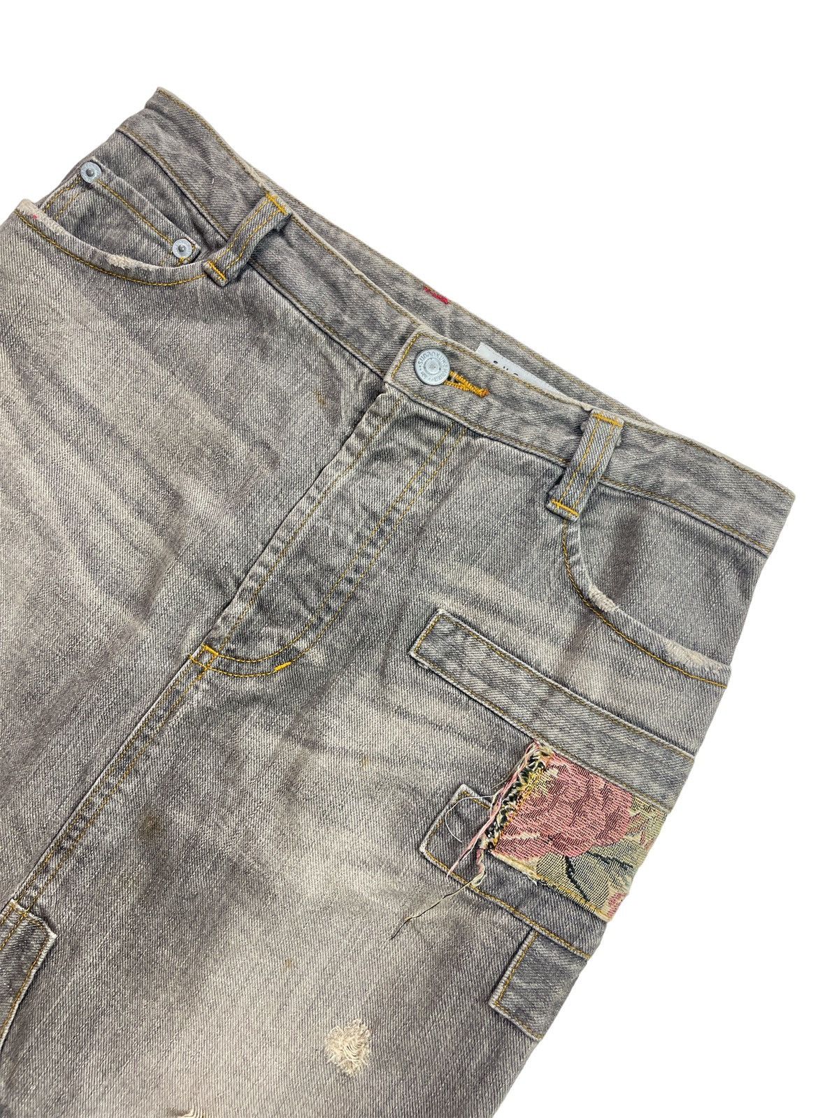 Issey Miyake Floral Tapestry Patchwork Miyake S. Kuwahara Skirt Jeans Size 28" / US 6 / IT 42 - 2 Thumbnail