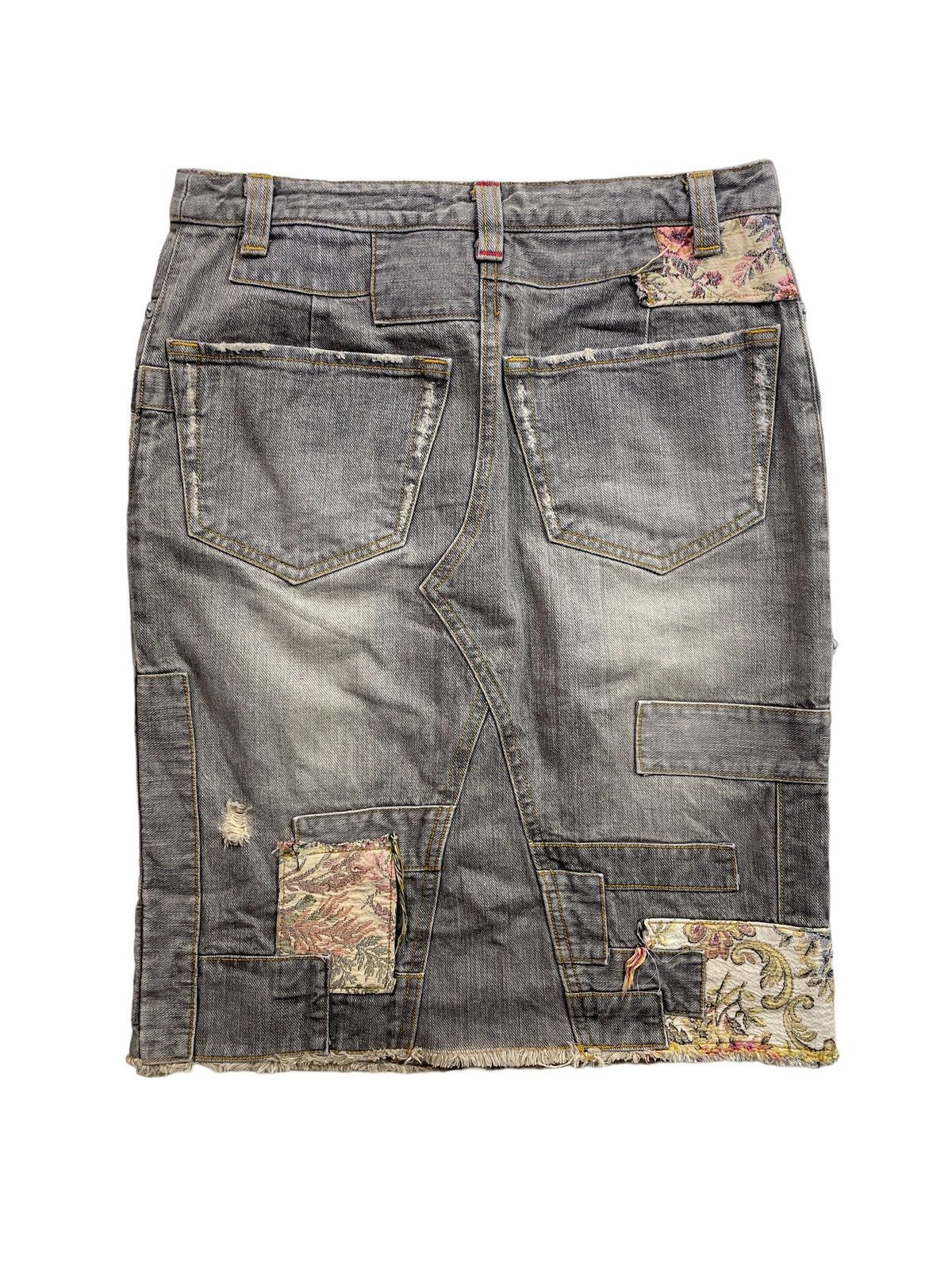 Issey Miyake Floral Tapestry Patchwork Miyake S. Kuwahara Skirt Jeans Size 28" / US 6 / IT 42 - 5 Thumbnail