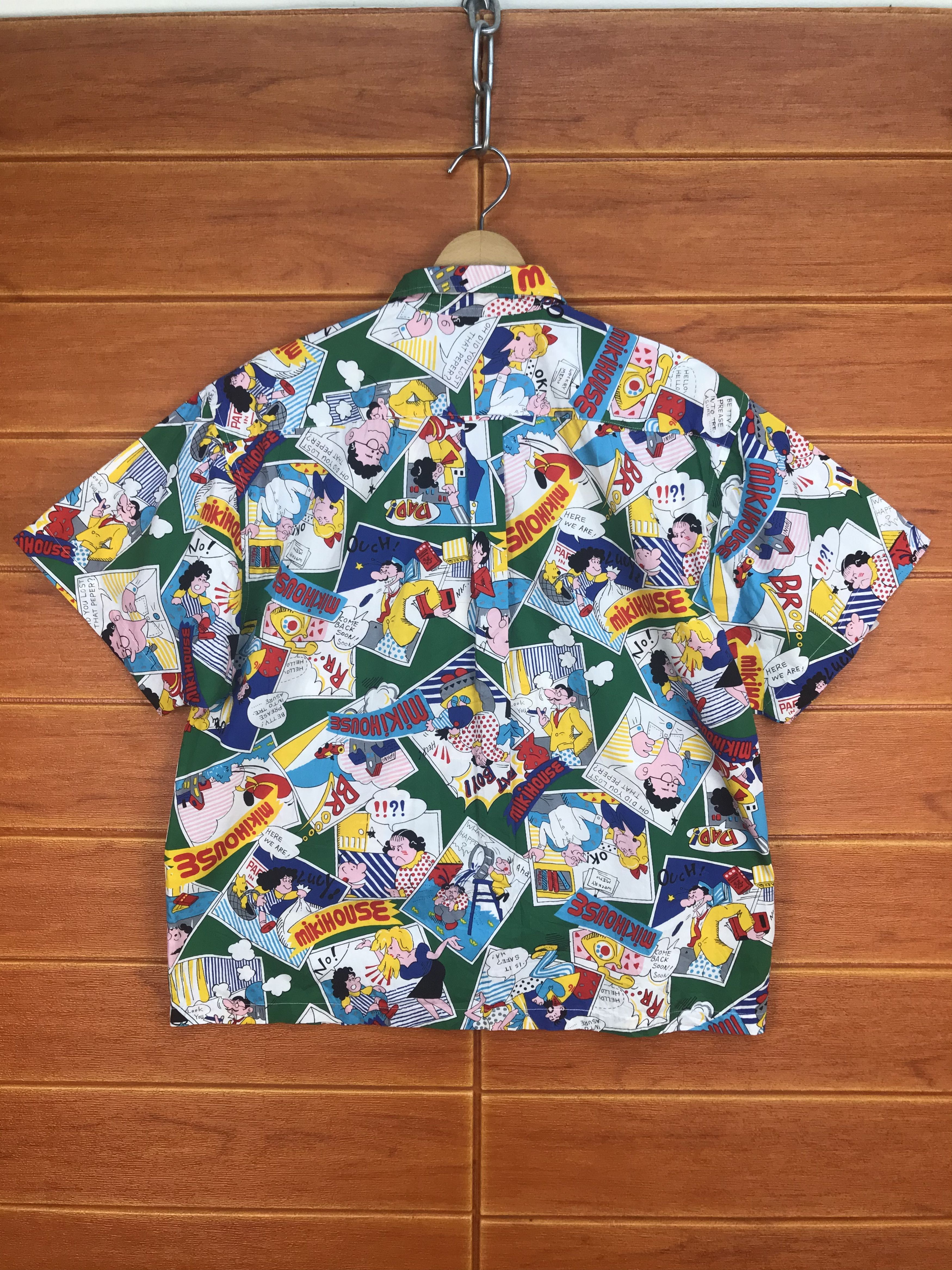 Vintage Vintage 80s MIKI HOUSE All Over Print Cropped Shirt Size US M / EU 48-50 / 2 - 8 Thumbnail