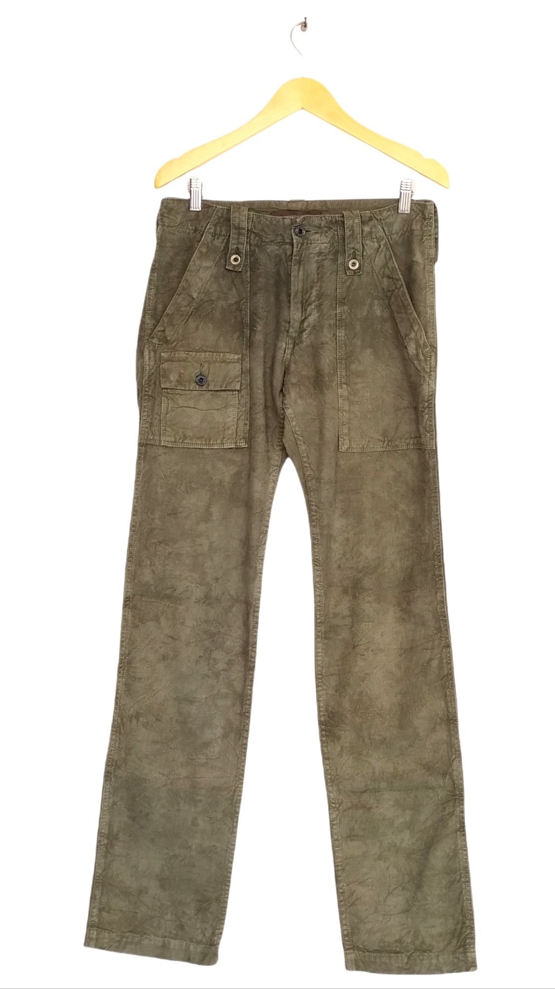 image of Orslow Blue Way Fatigue Pants in Green Olive, Men's (Size 30)