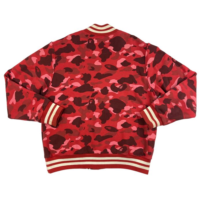 Bape camo hot sale varsity jacket