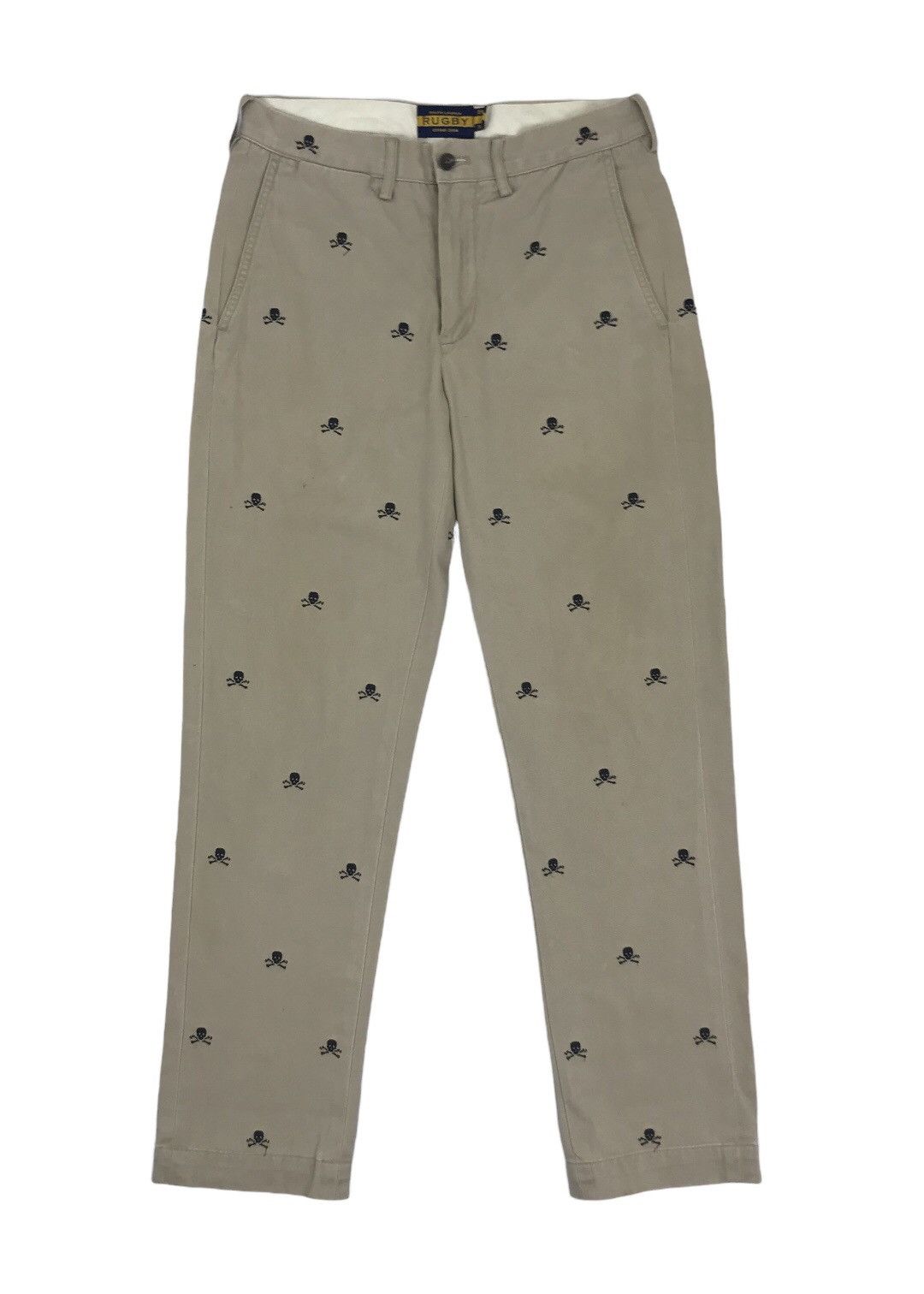 image of Vintage Polo Ralph Laurent Rugby Skull Pants in Brown, Men's (Size 29)