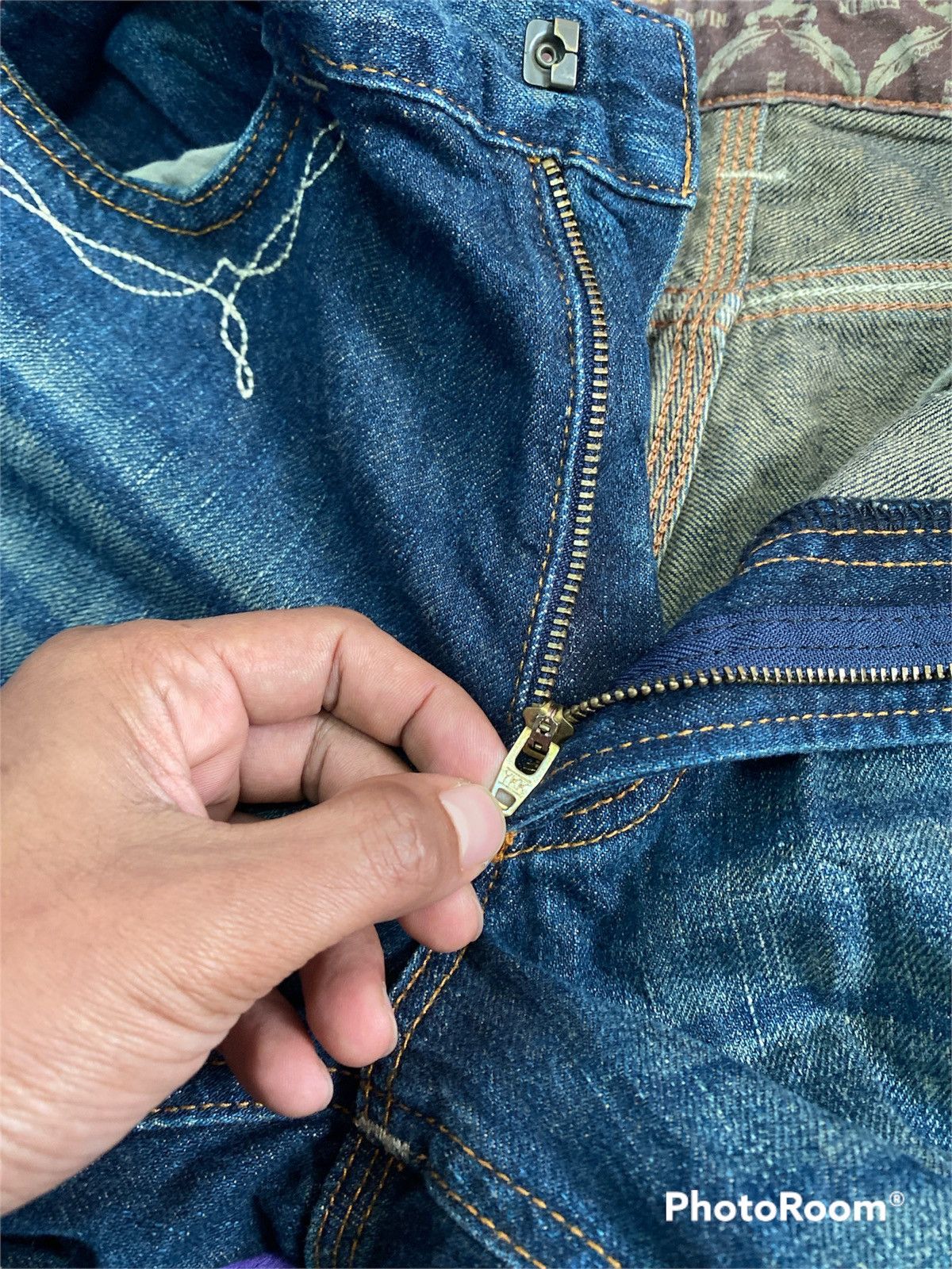 Edwin × Japanese Brand Japan Edwin Exclusive Vintage Stitches Pocket Handmade Size US 29 - 4 Thumbnail