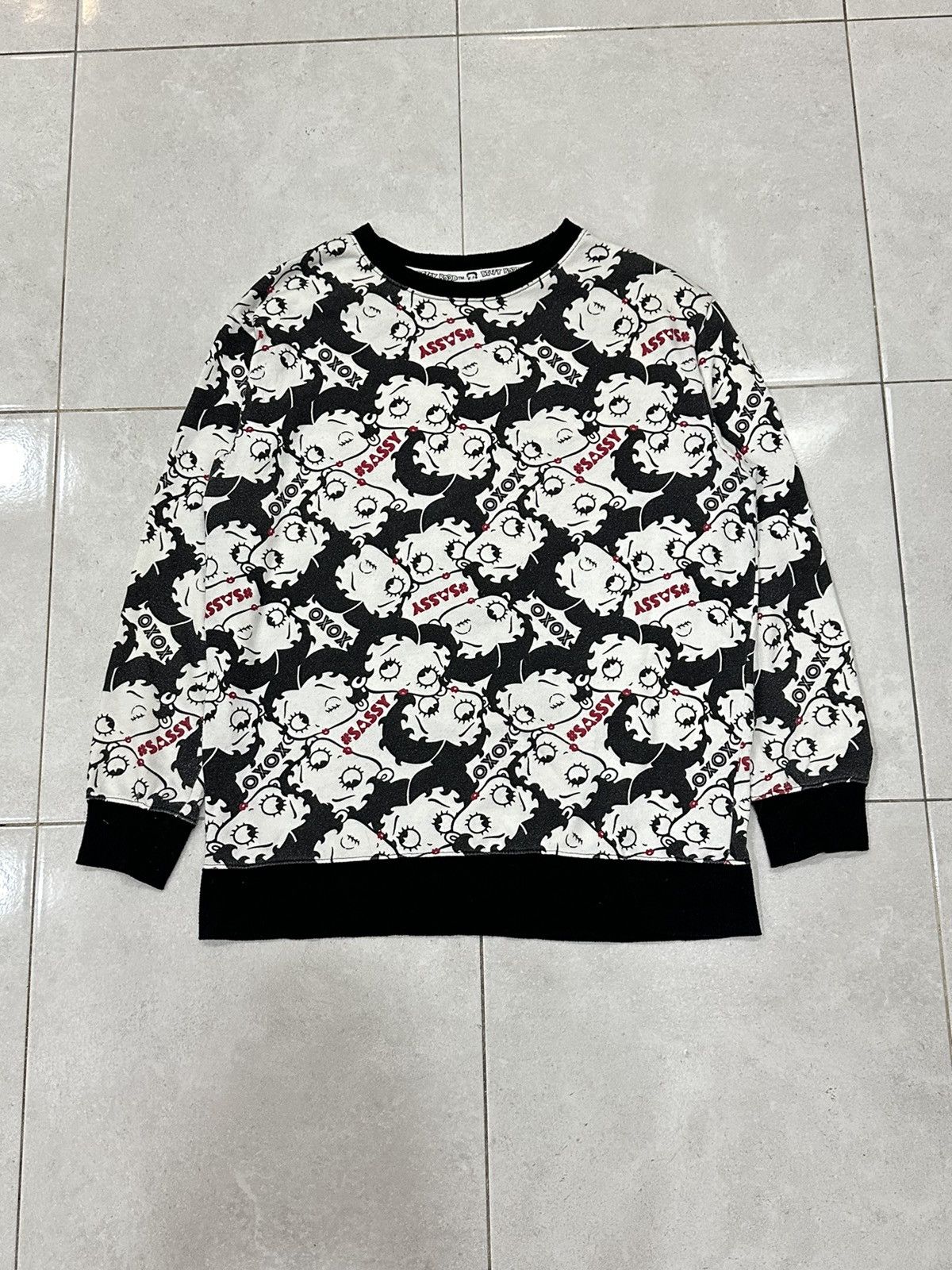 Cartoon Network Vintage Virgirl x Betty Boop Overprint Sweatshirts Size US L / EU 52-54 / 3 - 2 Thumbnail