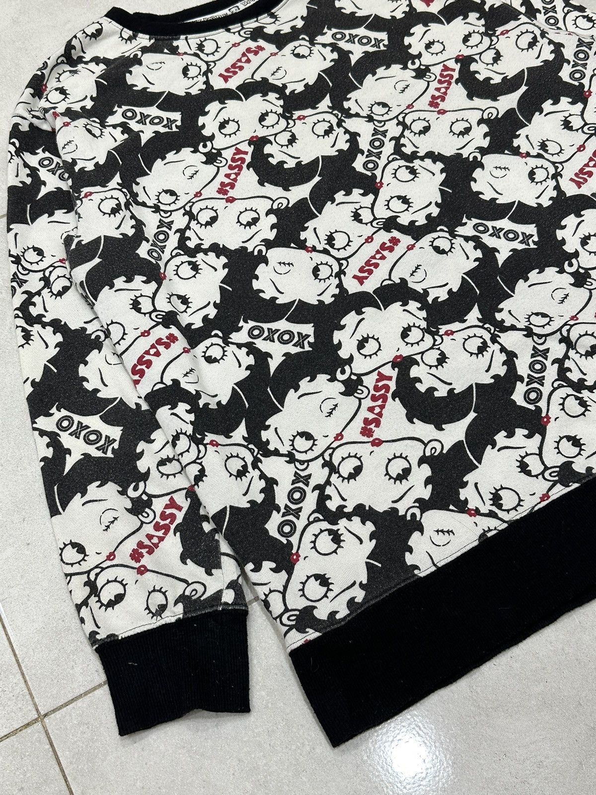 Cartoon Network Vintage Virgirl x Betty Boop Overprint Sweatshirts Size US L / EU 52-54 / 3 - 4 Thumbnail
