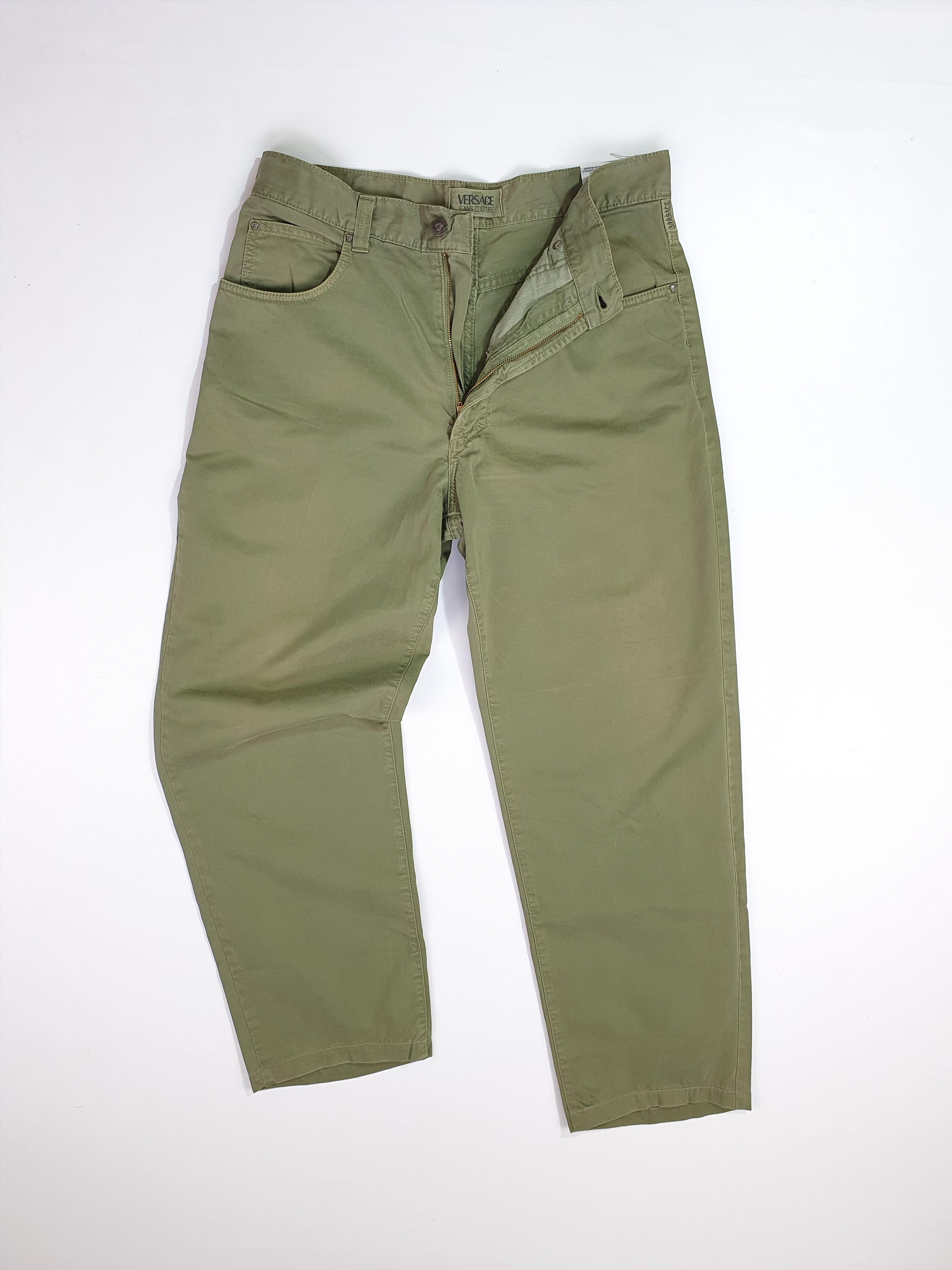 Gianni Valentino × Versace × Versace Jeans Couture 90s VERSACE Jeans Couture Military Green Light fabrics pant Size US 32 / EU 48 - 3 Thumbnail