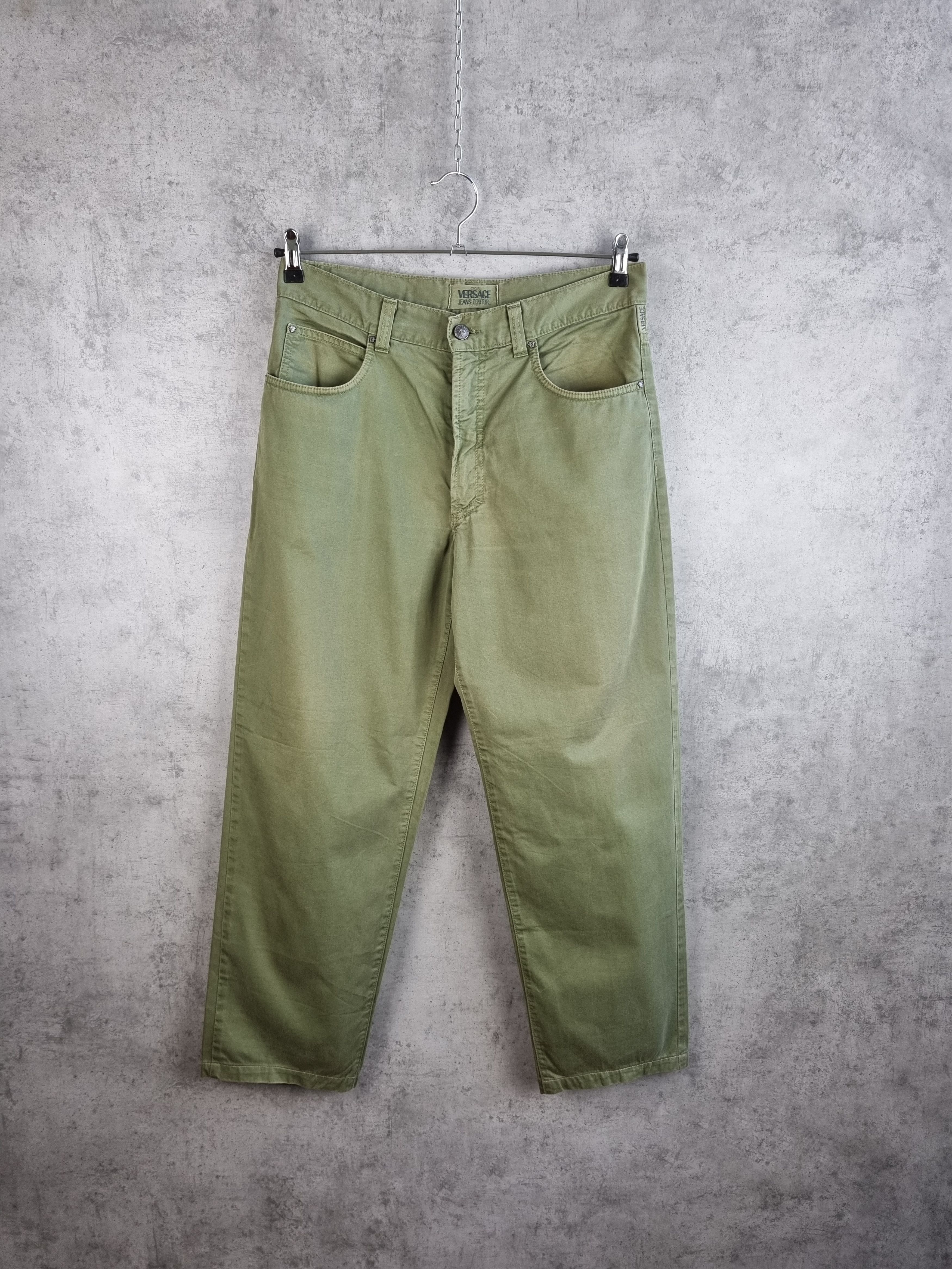 Gianni Valentino × Versace × Versace Jeans Couture 90s VERSACE Jeans Couture Military Green Light fabrics pant Size US 32 / EU 48 - 1 Thumbnail