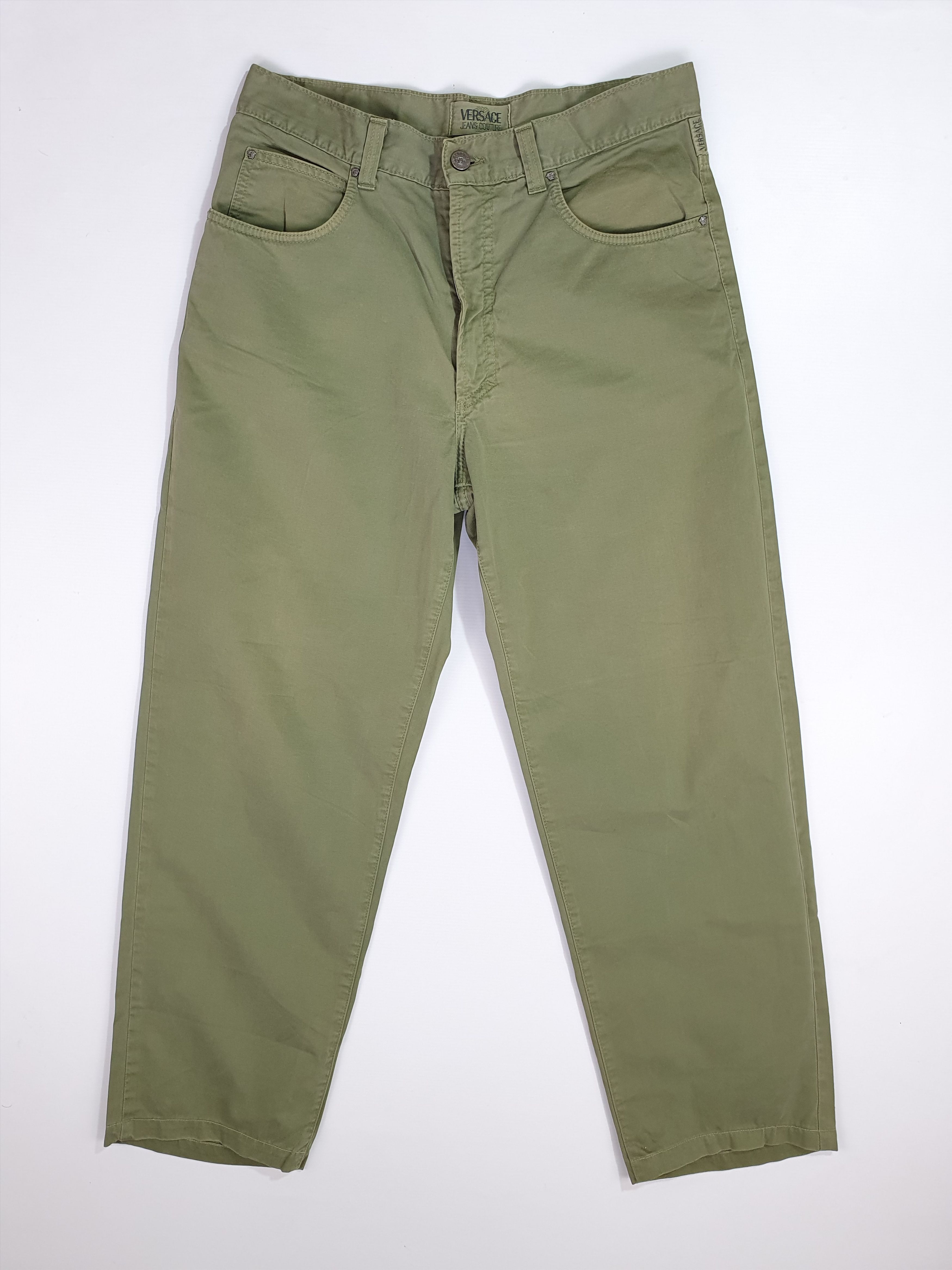 Gianni Valentino × Versace × Versace Jeans Couture 90s VERSACE Jeans Couture Military Green Light fabrics pant Size US 32 / EU 48 - 18 Thumbnail
