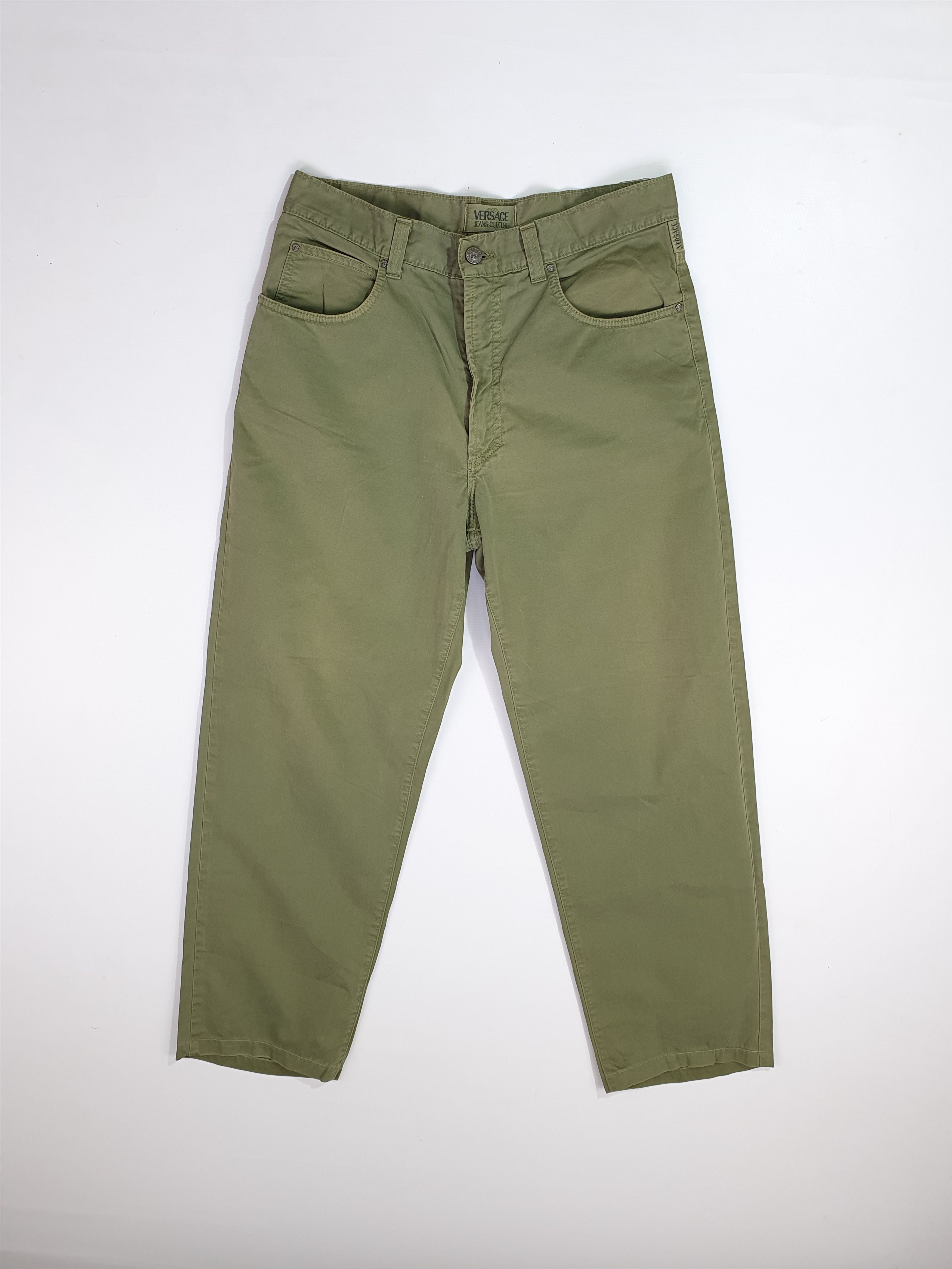 Gianni Valentino × Versace × Versace Jeans Couture 90s VERSACE Jeans Couture Military Green Light fabrics pant Size US 32 / EU 48 - 4 Thumbnail