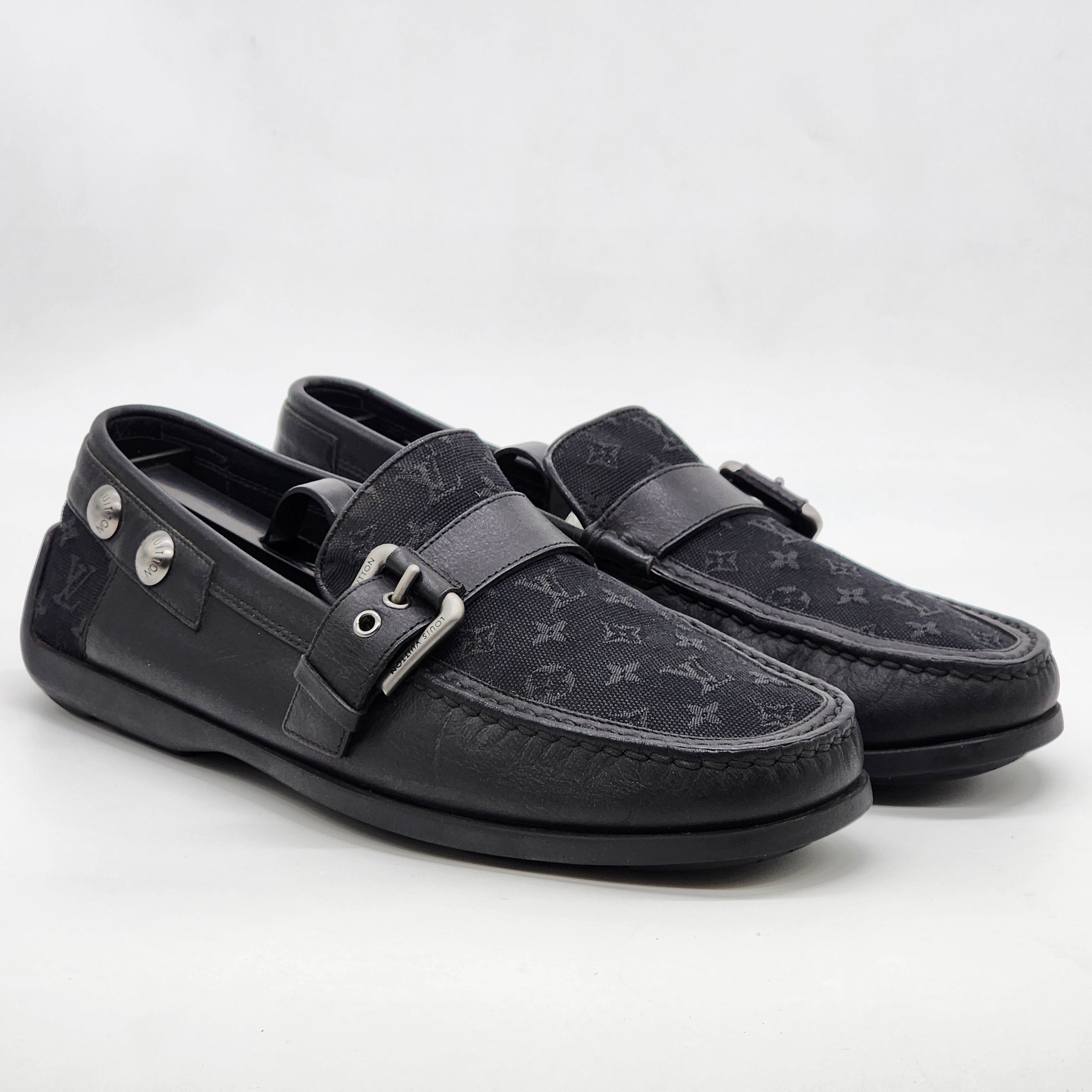 image of Louis Vuitton - Lv Black Monogram Loafer, Men's (Size 7.5)