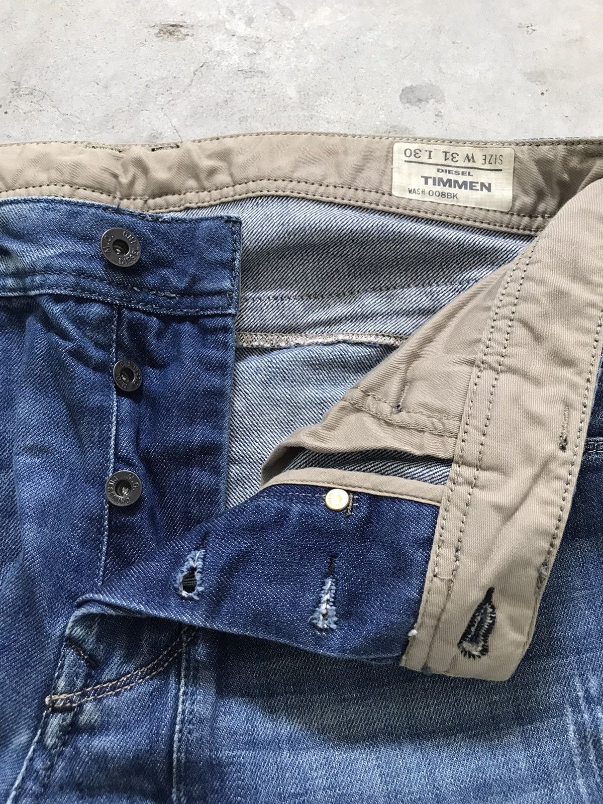 Diesel DIESEL TIMMEN Wash Denim Jeans Size US 31 - 8 Thumbnail