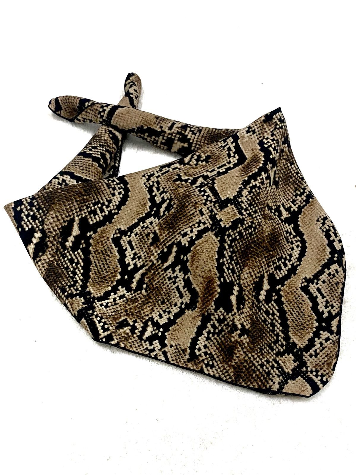 Designer 🔥RARE🔥PYTHON HANDKERCHIEF NECKERCHIEF BANDANA Size ONE SIZE - 1 Thumbnail