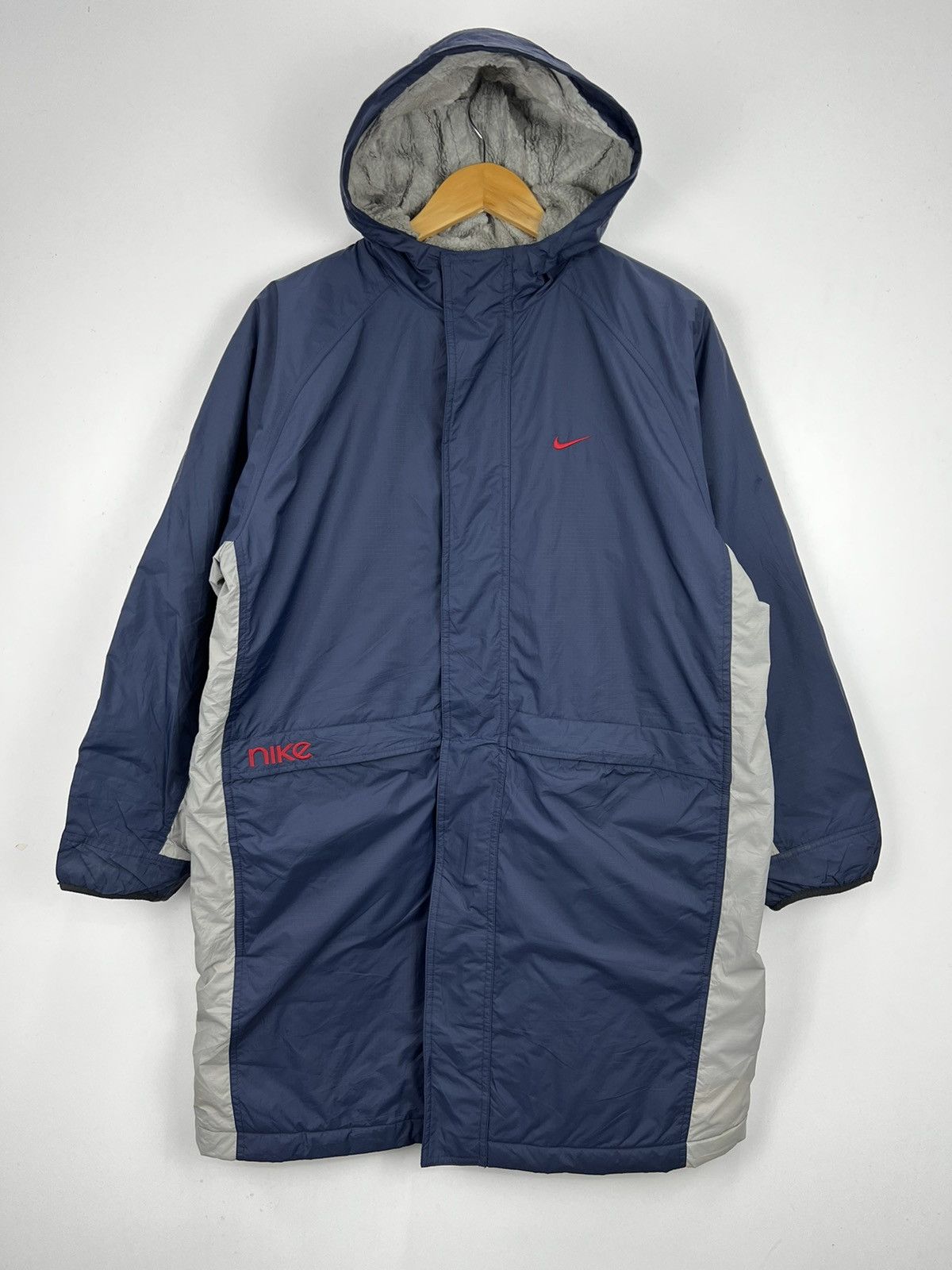 Nike Vintage Nike Big Logo Long Jacket Parkas Jacket J0005 Size US L / EU 52-54 / 3 - 2 Thumbnail