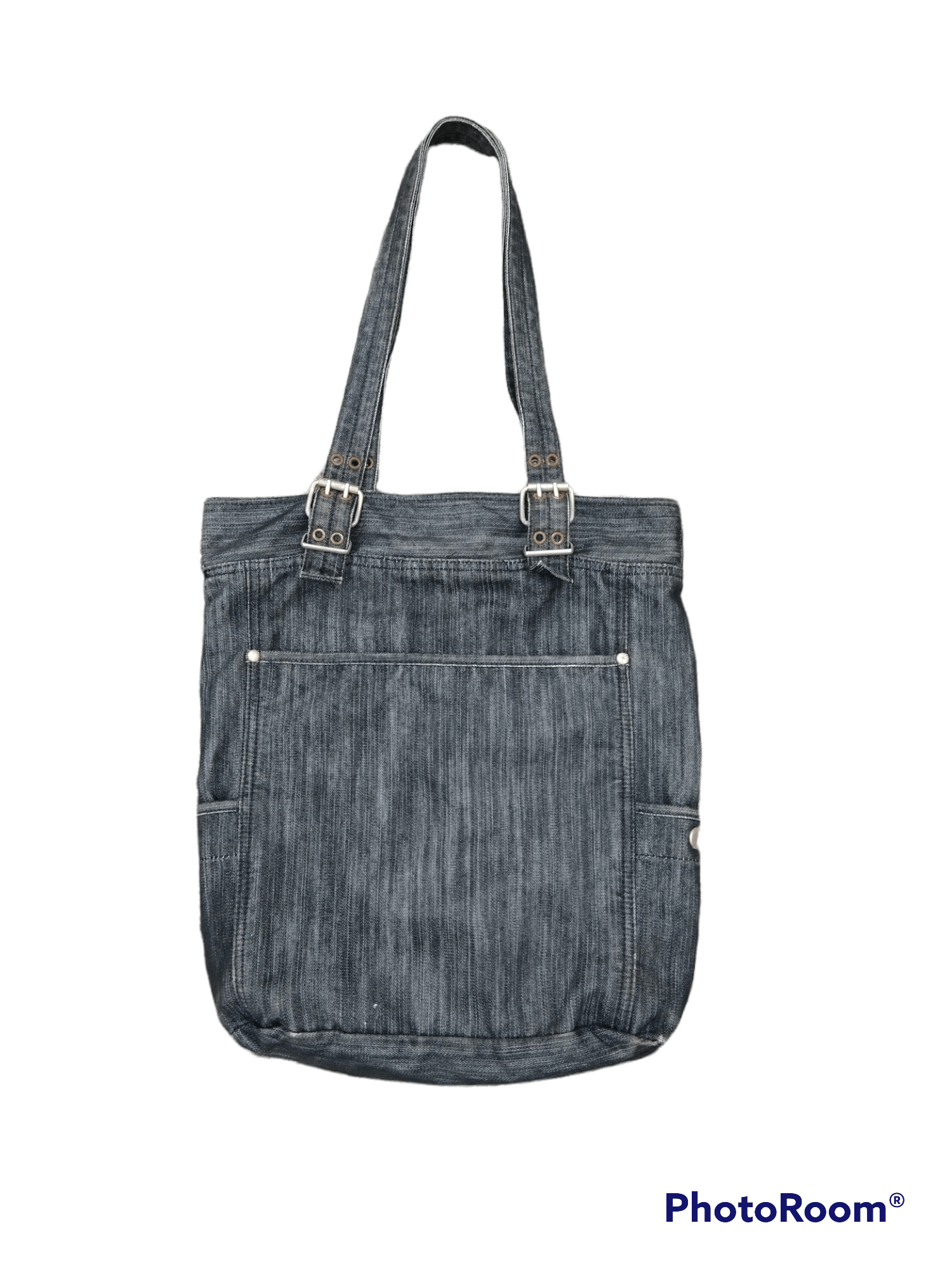 Japanese Brand DiSTRESSED DENIM TOTE BAG MULTIZIPPER Size ONE SIZE - 2 Thumbnail