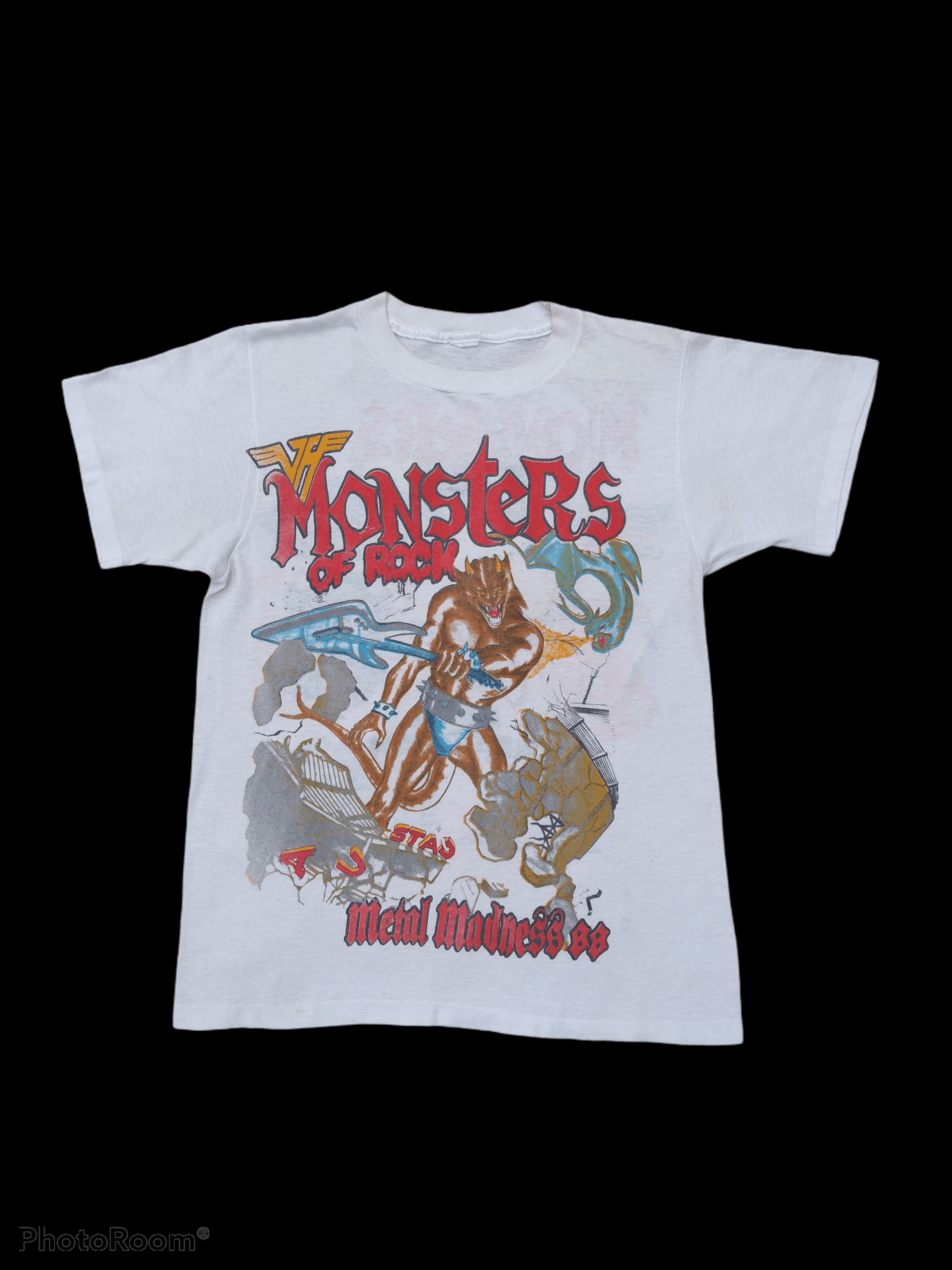 Band Tees MONSTER OF ROCK METAL MEDNASS 88 VINTAGE THRASHED 80s Size US M / EU 48-50 / 2 - 2 Thumbnail