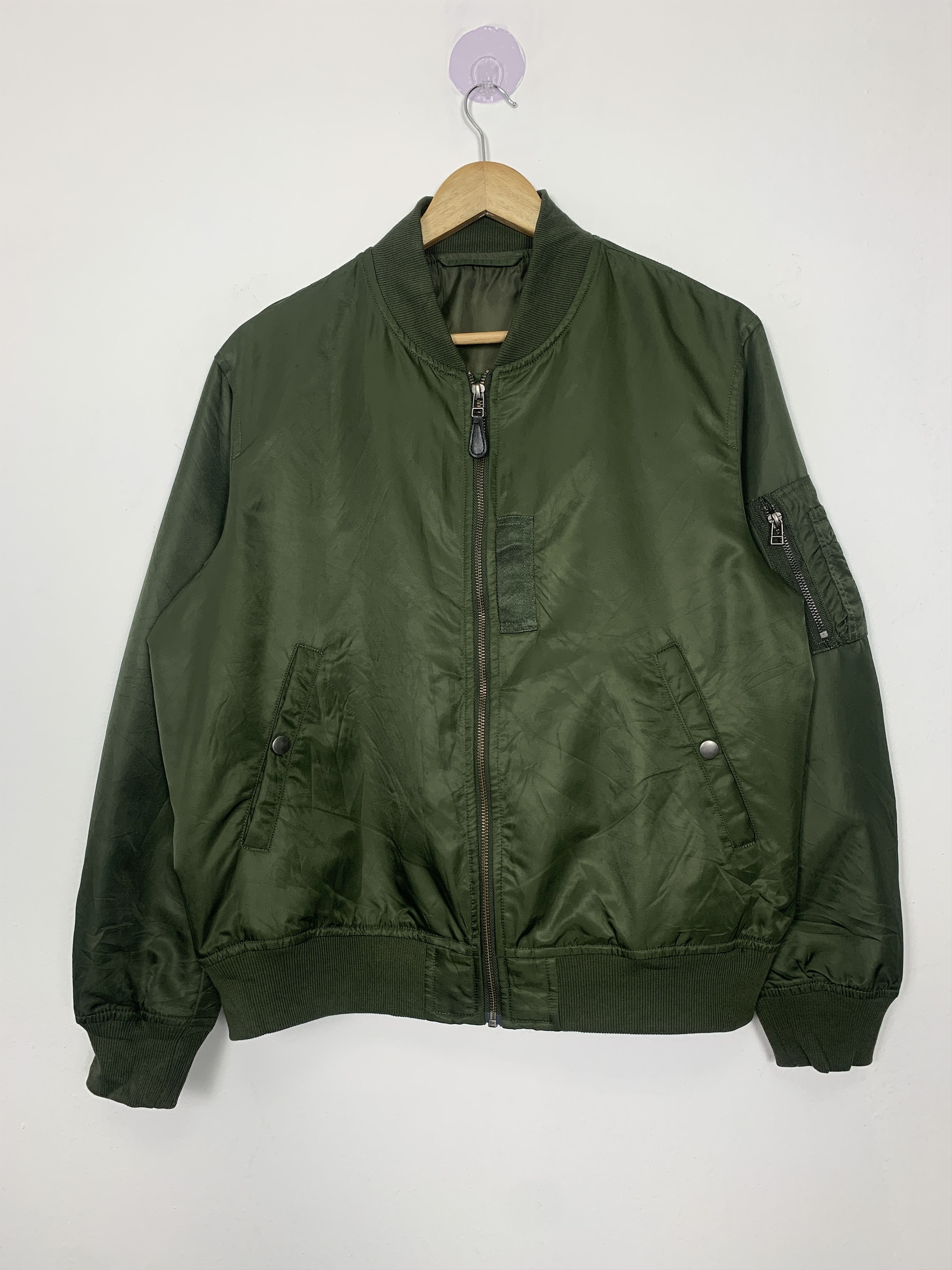 image of Vintage Bombers Jacket in Miltary Green, Men's (Size Medium)