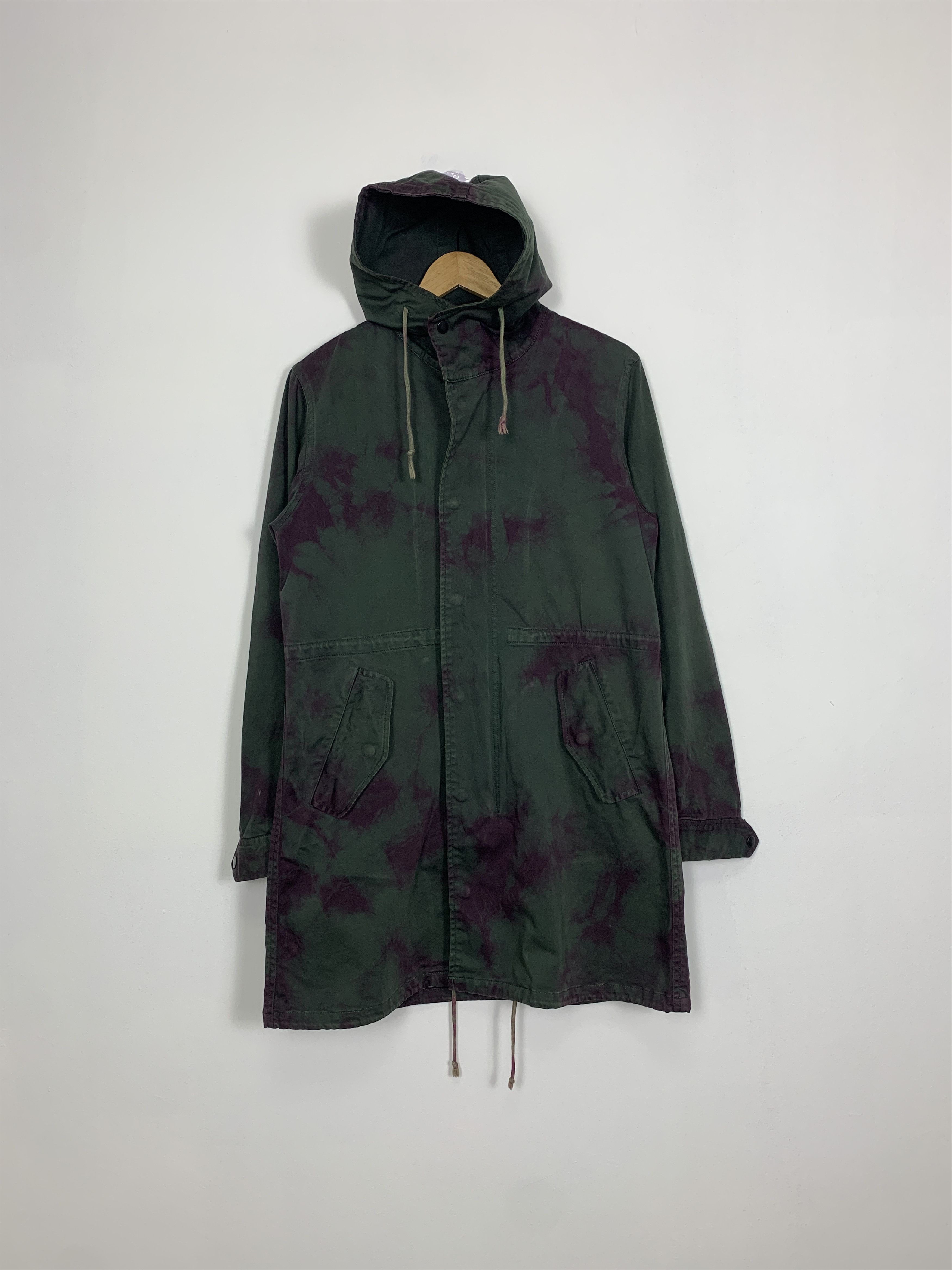 image of Vintage Harlen Rounge Hoodie Zip Up Long Jacket, Men's (Size Small)
