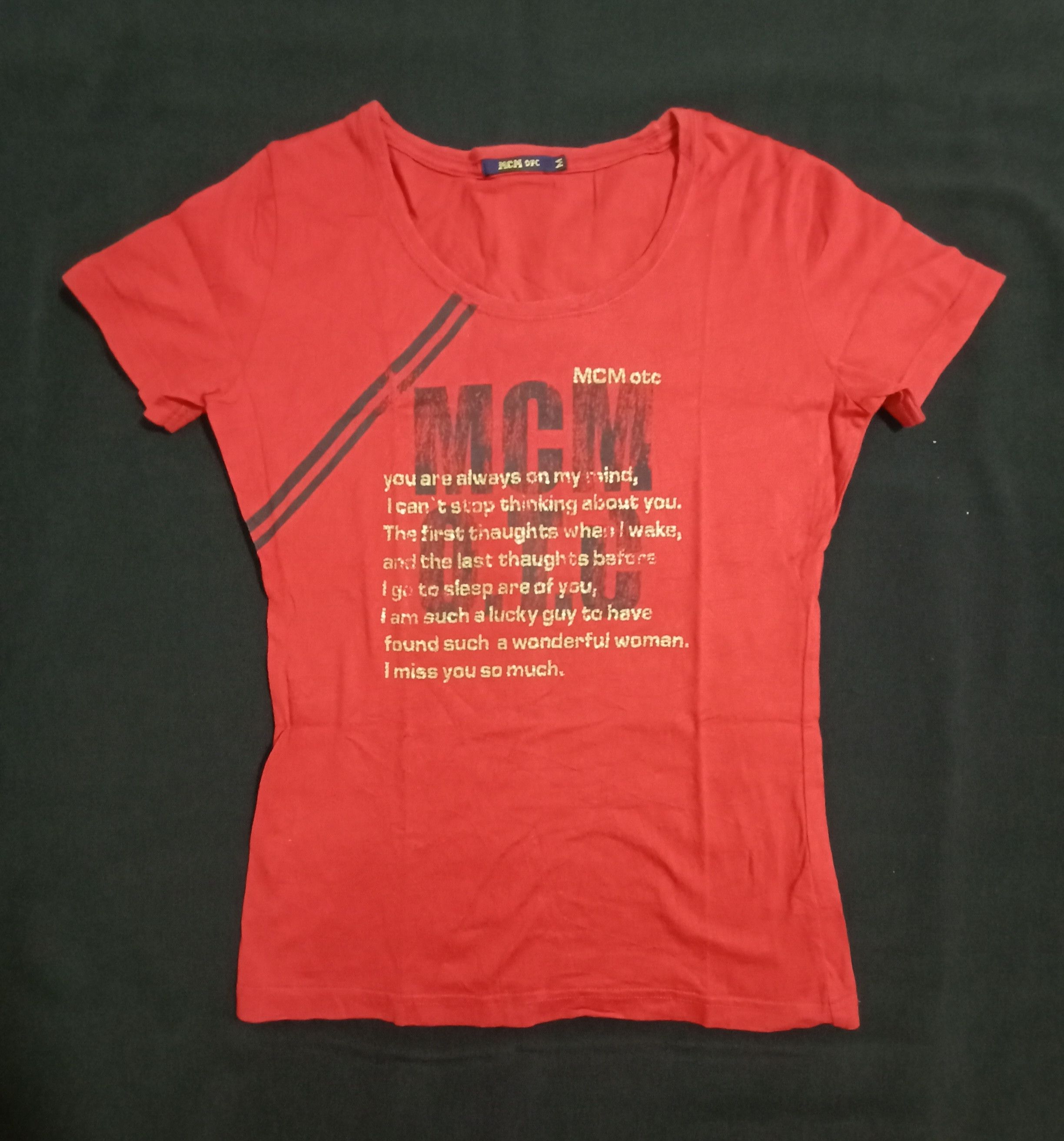 Designer × MCM MCM O.T.C Red Color Tee Size XS / US 0-2 / IT 36-38 - 1 Thumbnail