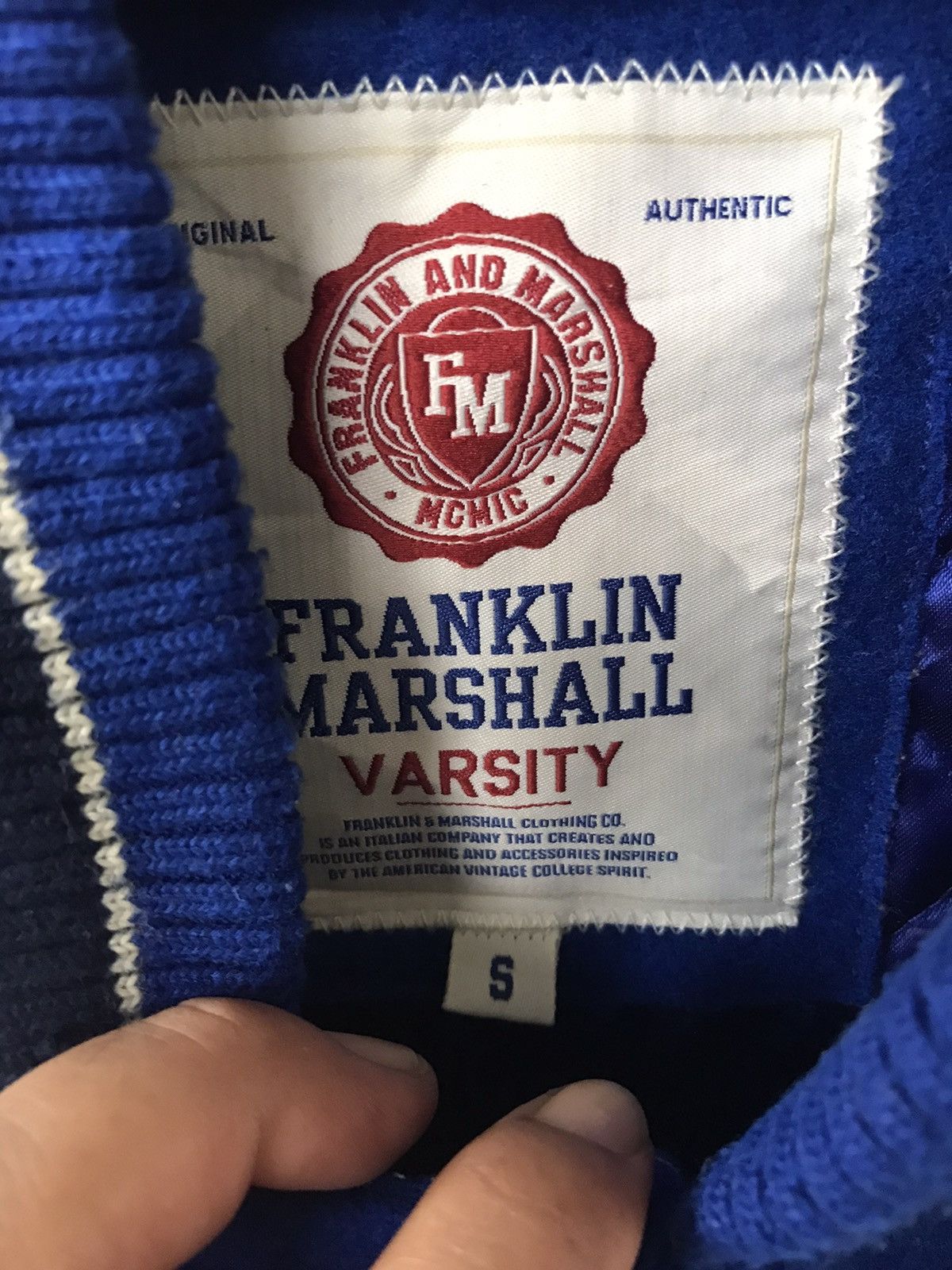 Franklin & Marshall Vintage FRANKLIN MARSHALL Leather Sleeve Varsity Jacket Size US S / EU 44-46 / 1 - 8 Thumbnail
