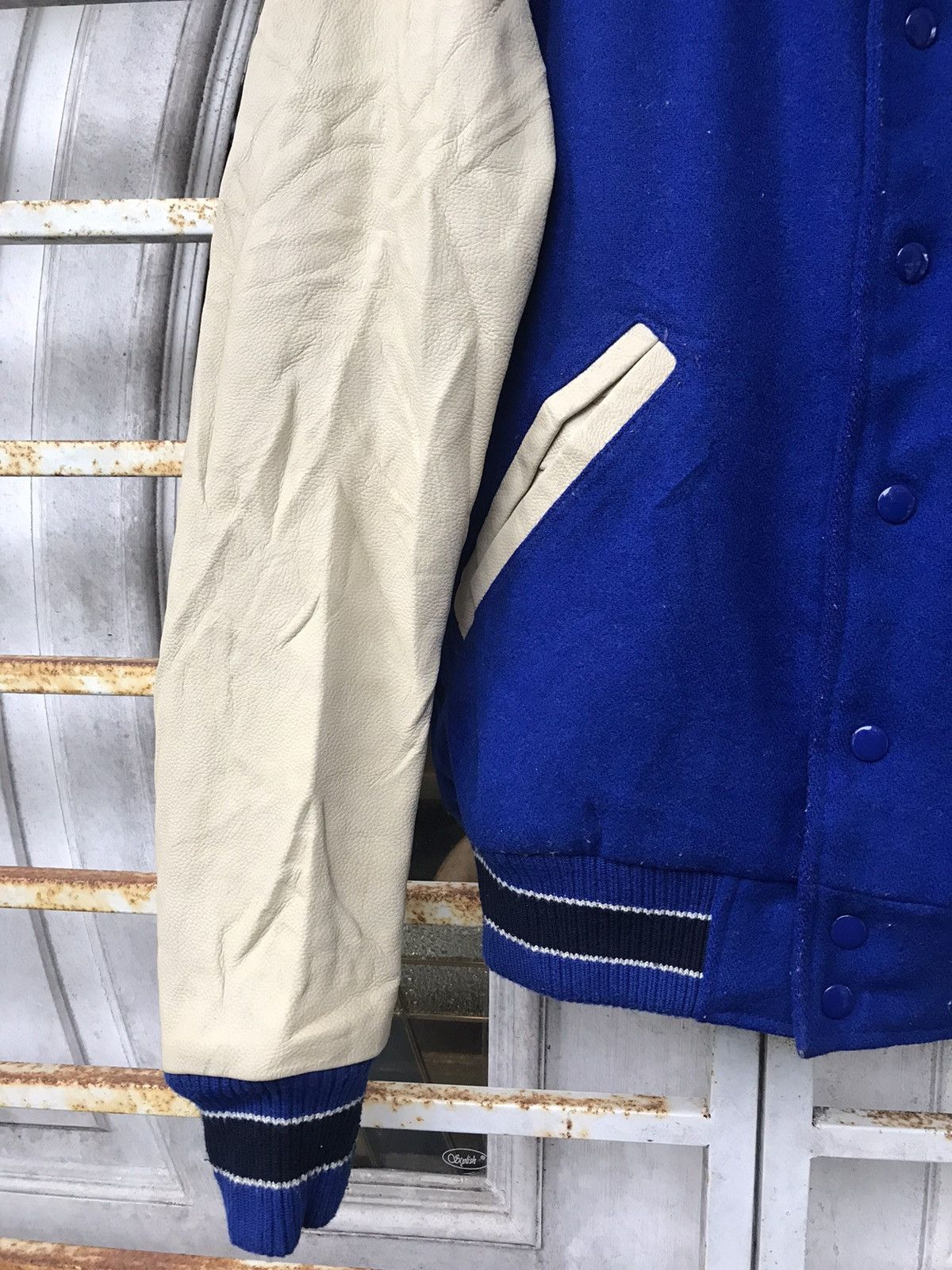 Franklin & Marshall Vintage FRANKLIN MARSHALL Leather Sleeve Varsity Jacket Size US S / EU 44-46 / 1 - 7 Thumbnail