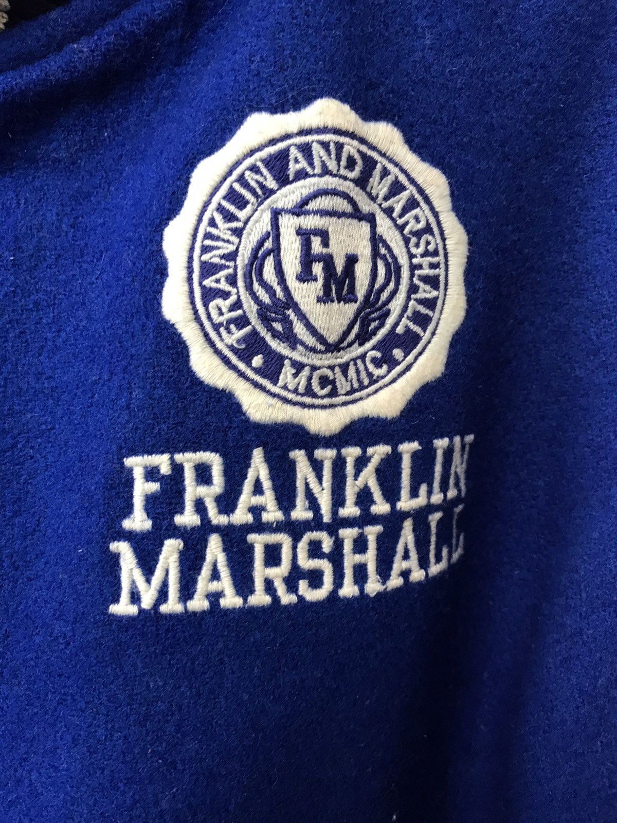Franklin & Marshall Vintage FRANKLIN MARSHALL Leather Sleeve Varsity Jacket Size US S / EU 44-46 / 1 - 3 Thumbnail