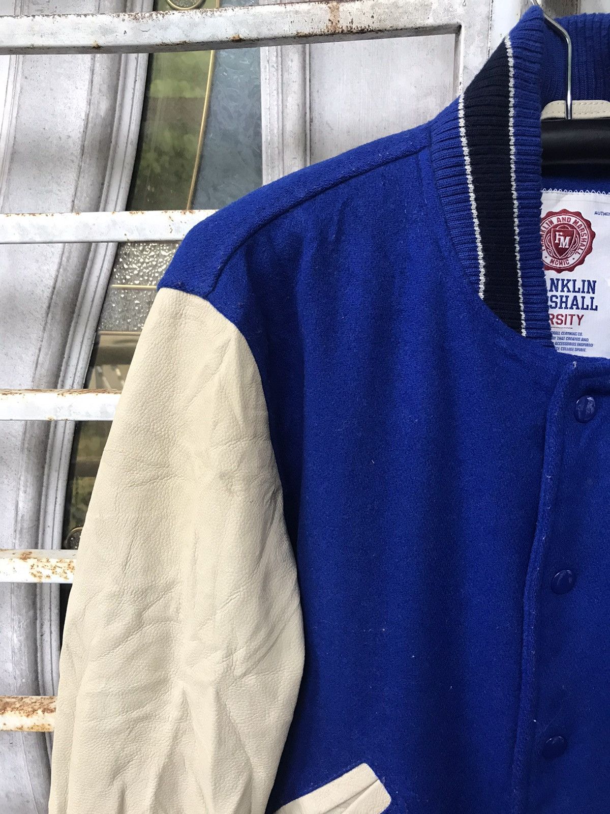 Franklin & Marshall Vintage FRANKLIN MARSHALL Leather Sleeve Varsity Jacket Size US S / EU 44-46 / 1 - 5 Thumbnail