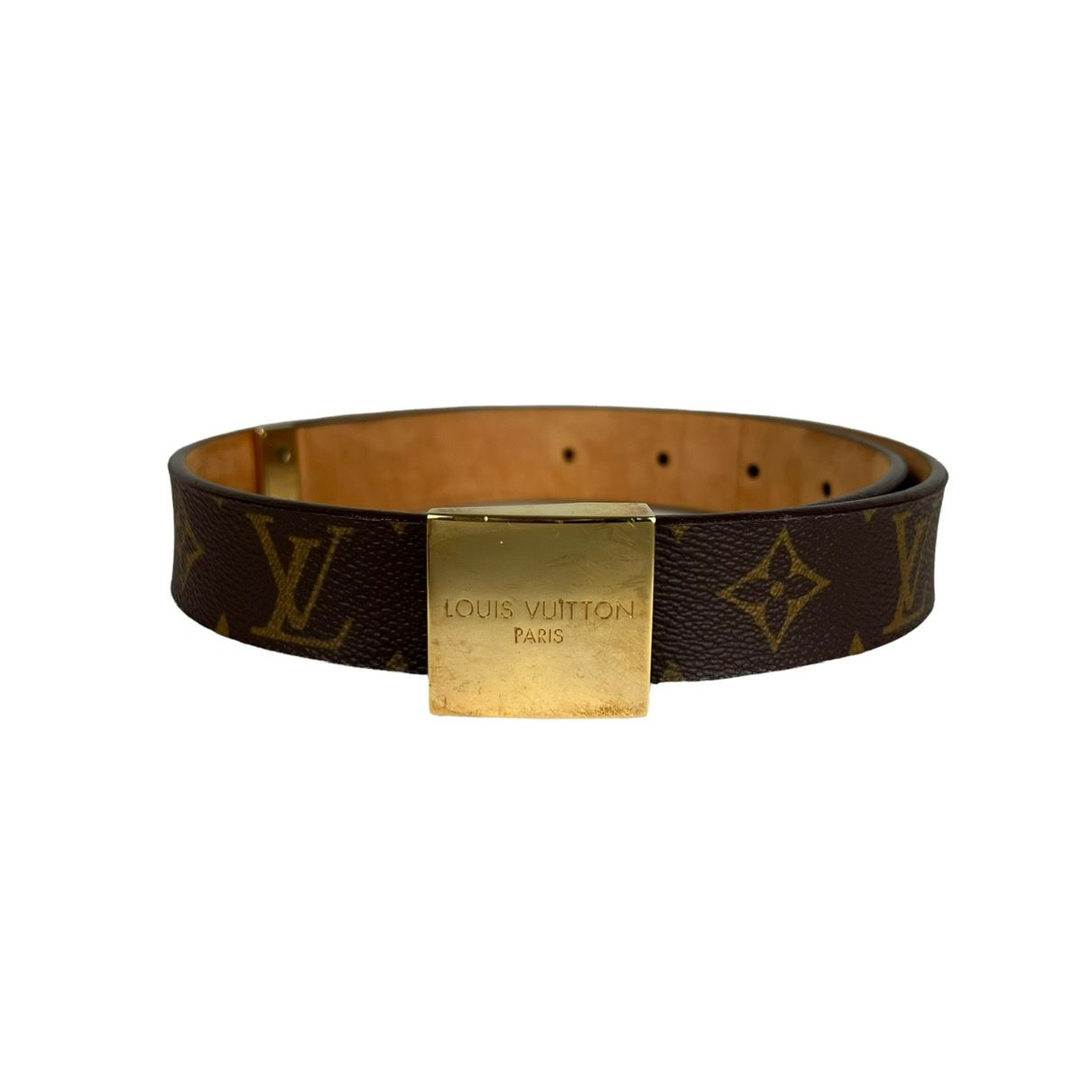 Louis Vuitton // White & Gold Buckle Belt – VSP Consignment