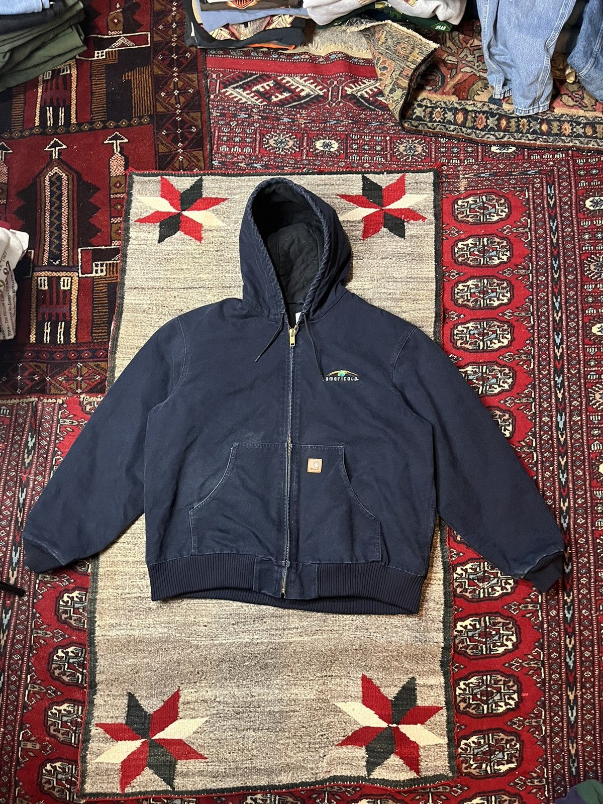 Pre-owned Carhartt X Carhartt Wip Vintage Carhartt Zip Up Jacket In Blue