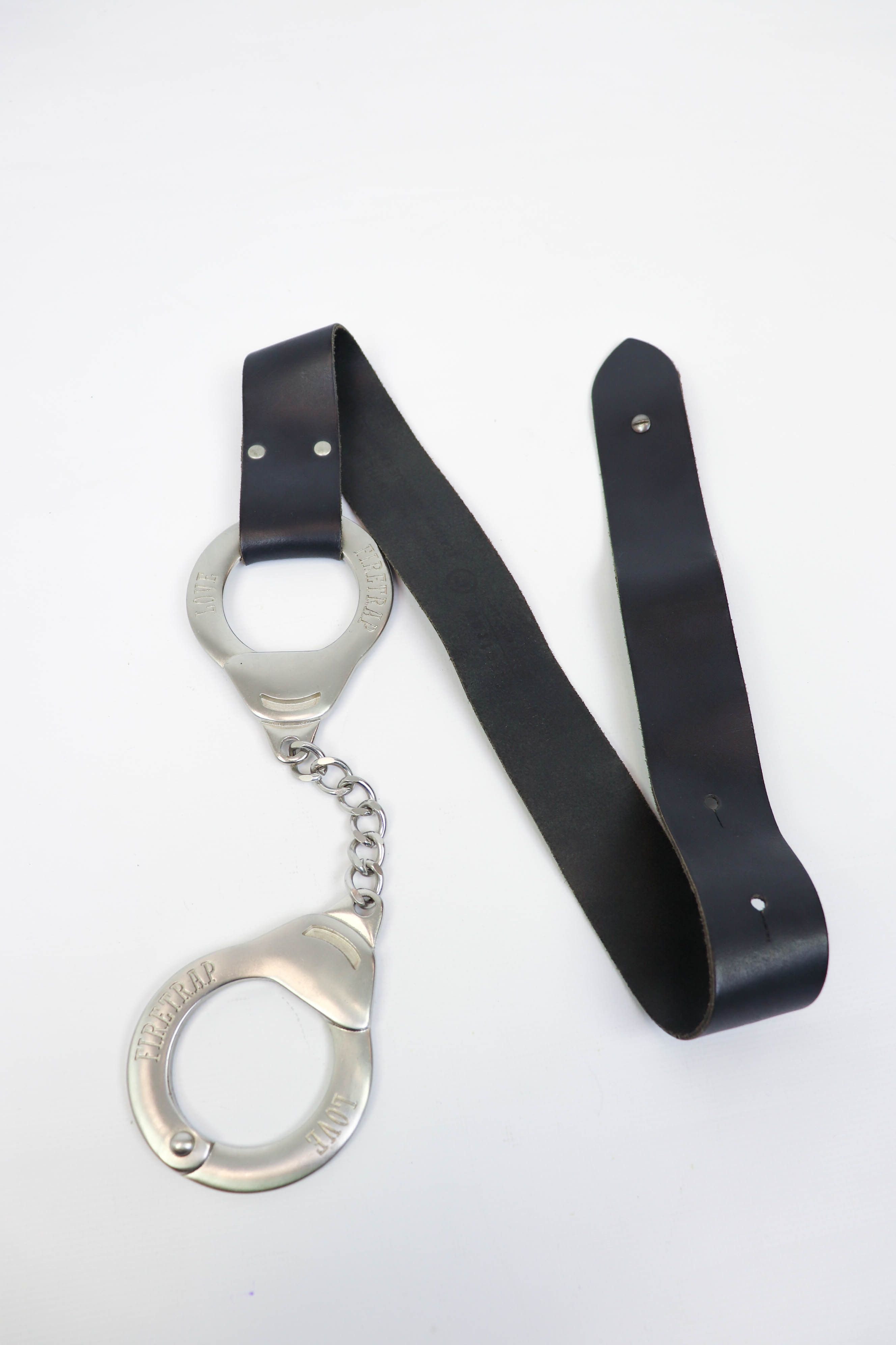 Firetrap Firetrap Handcuffs Buckle UK Made Black Leather Waist Belt Size ONE SIZE - 1 Thumbnail