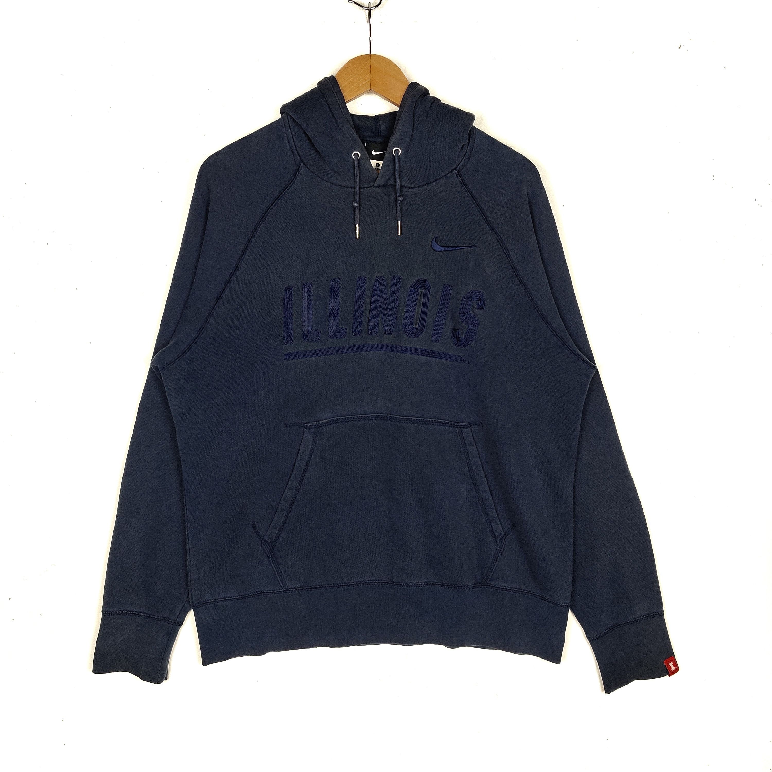 Nike Vintage Nike Illinois Hoodie Mini Swoosh Embroidered Size US L / EU 52-54 / 3 - 1 Thumbnail