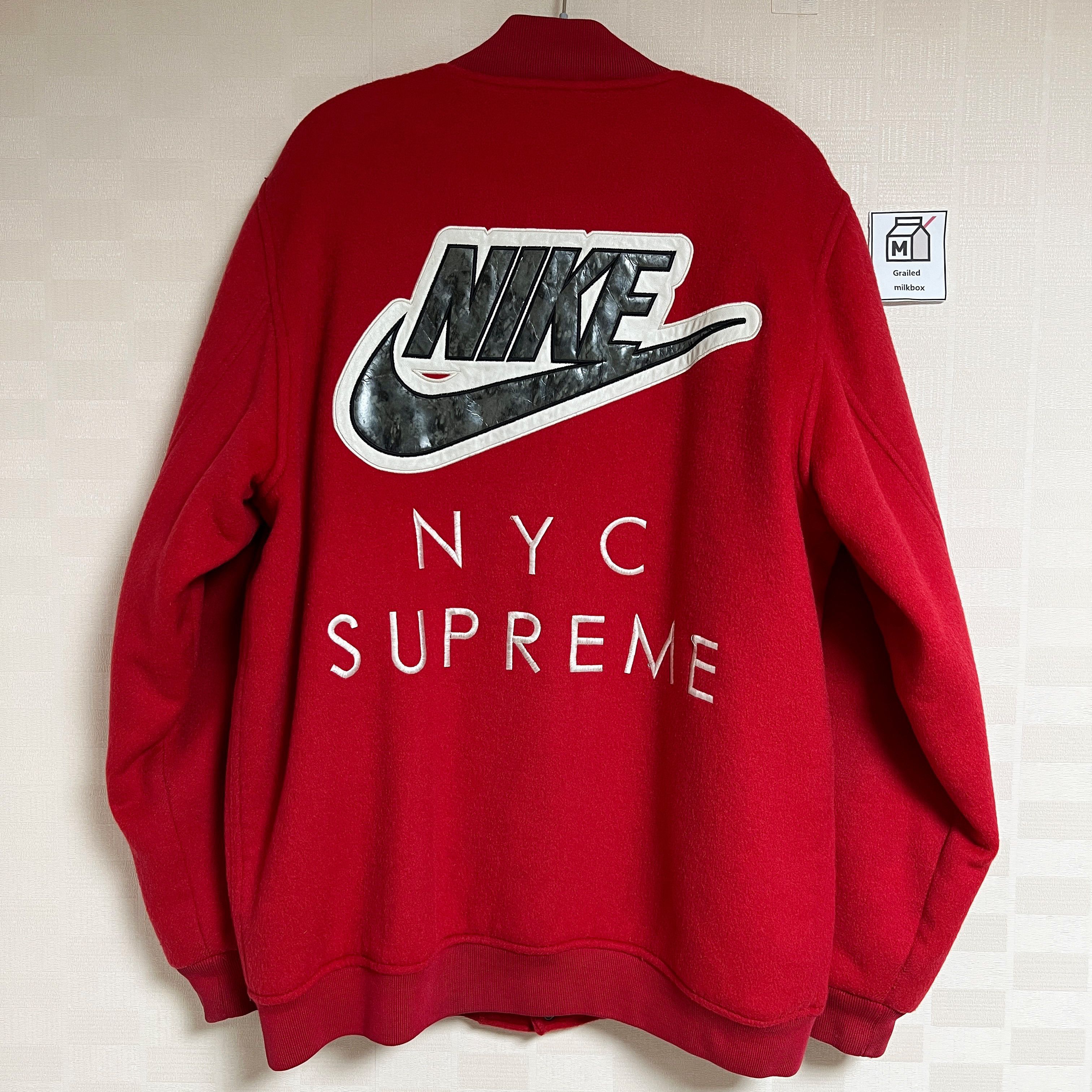 Supreme Supreme x Nike SB Varsity Jacket Red 2007 | Grailed