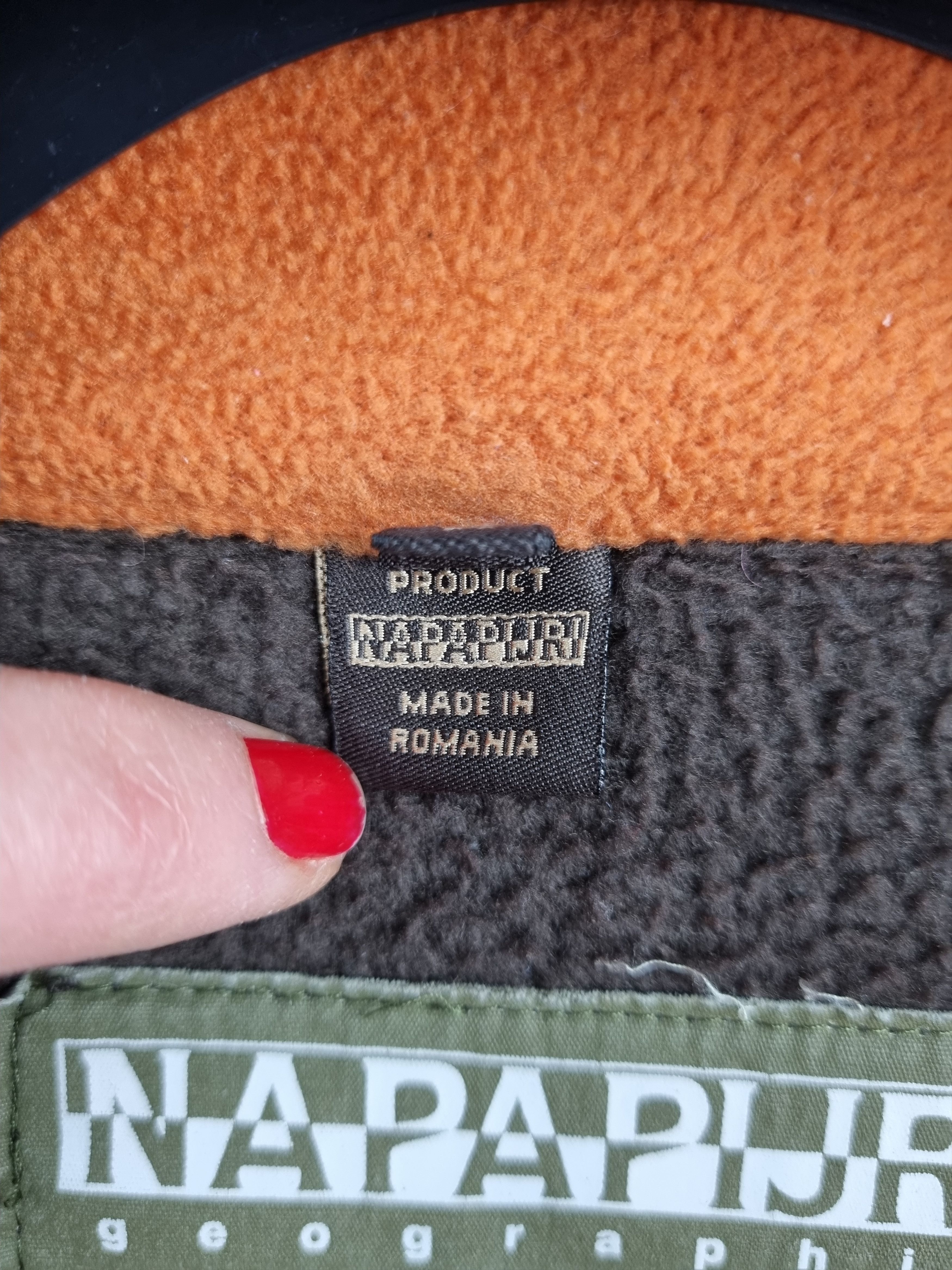 Napapijri × Vintage 90s Rare NAPAPIJRI Big Logo Brown Fleece zip up Size US M / EU 48-50 / 2 - 15 Thumbnail