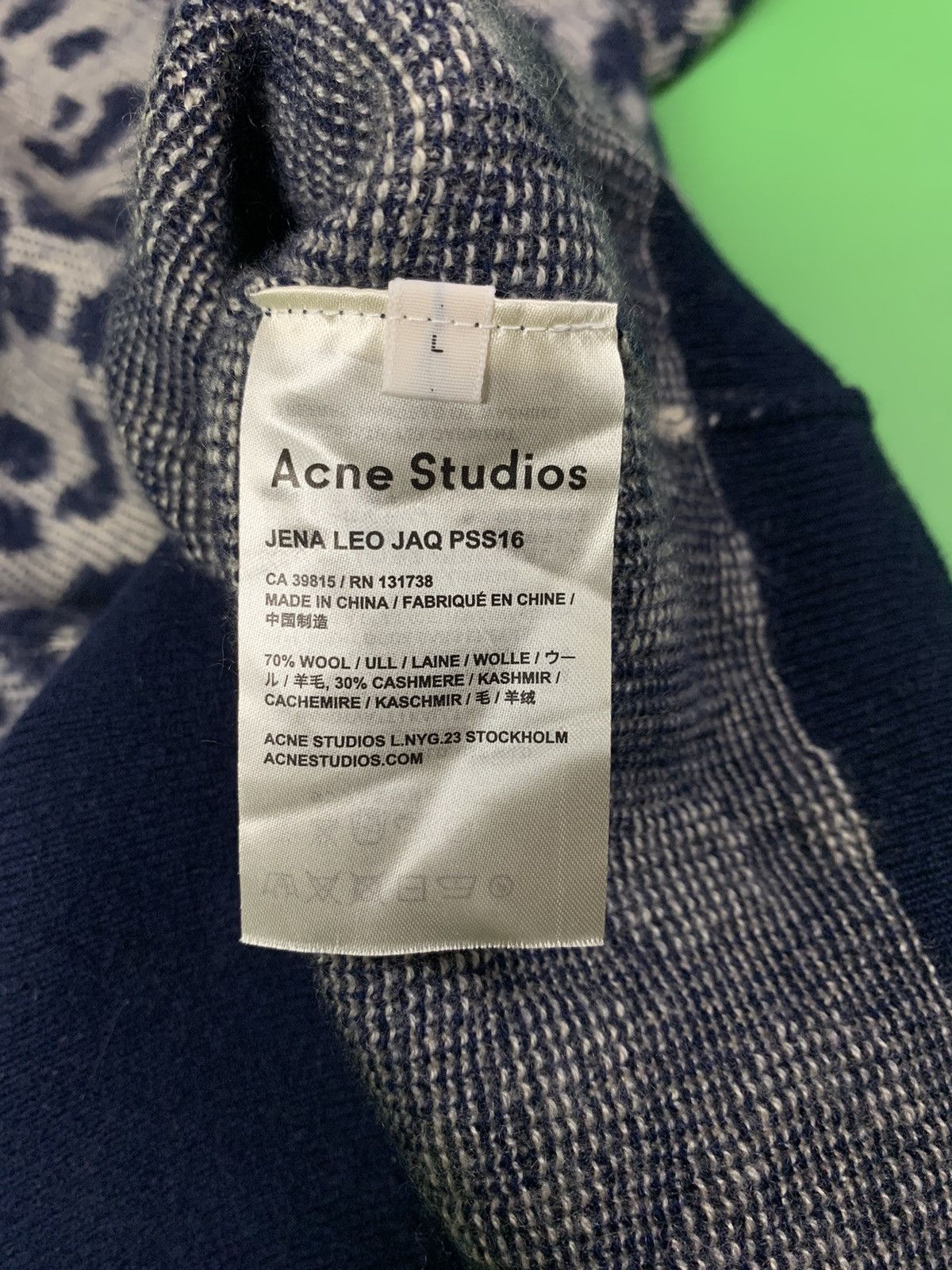 Acne Studios Acne Studios Jena Leo Jaq Wool Cashmere Knit Sweater  