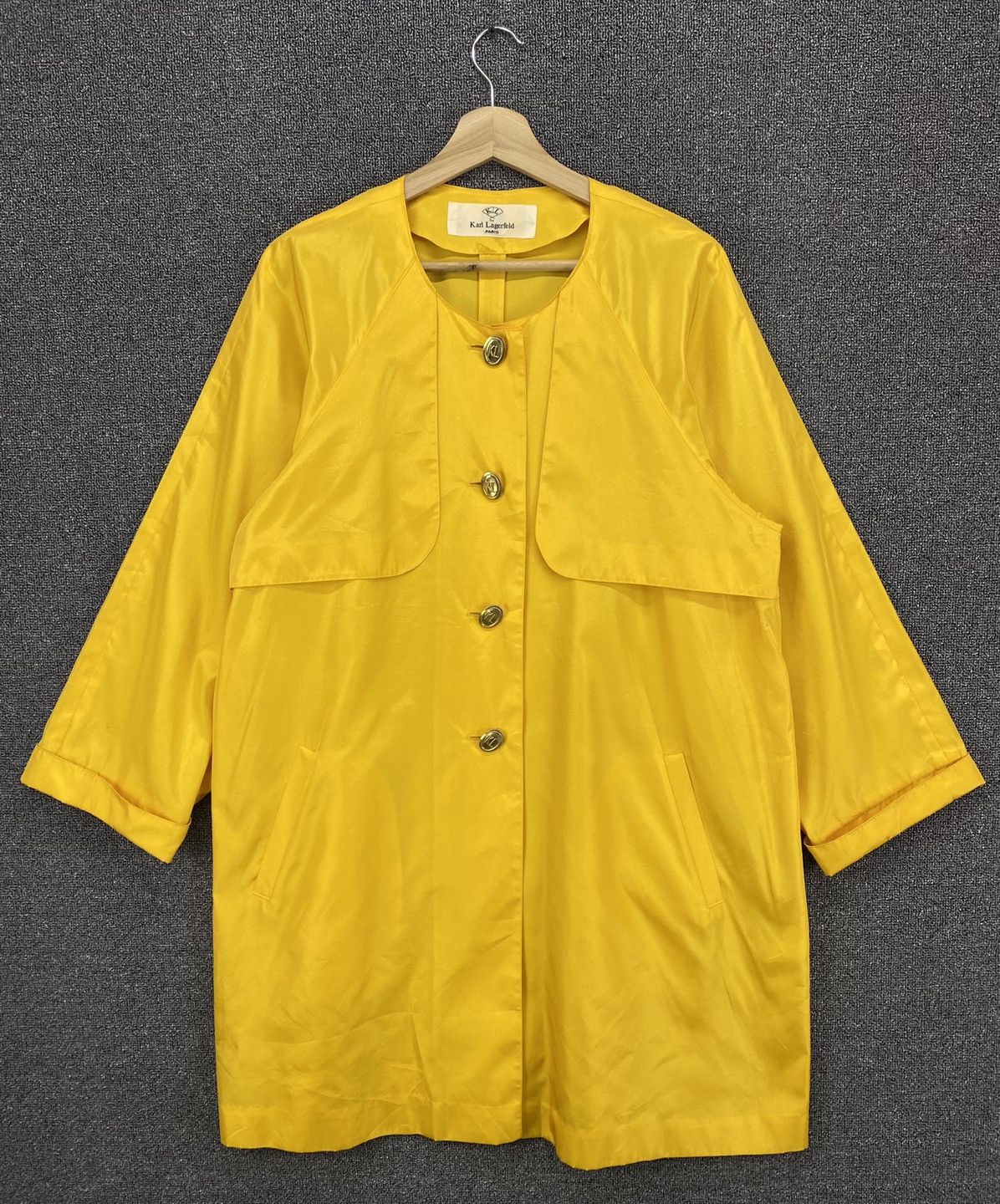 Karl Lagerfeld Vintage Karl Lagerfeld Button Up Nylon Coat Cardigan Jacket Size XS / US 0-2 / IT 36-38 - 1 Thumbnail