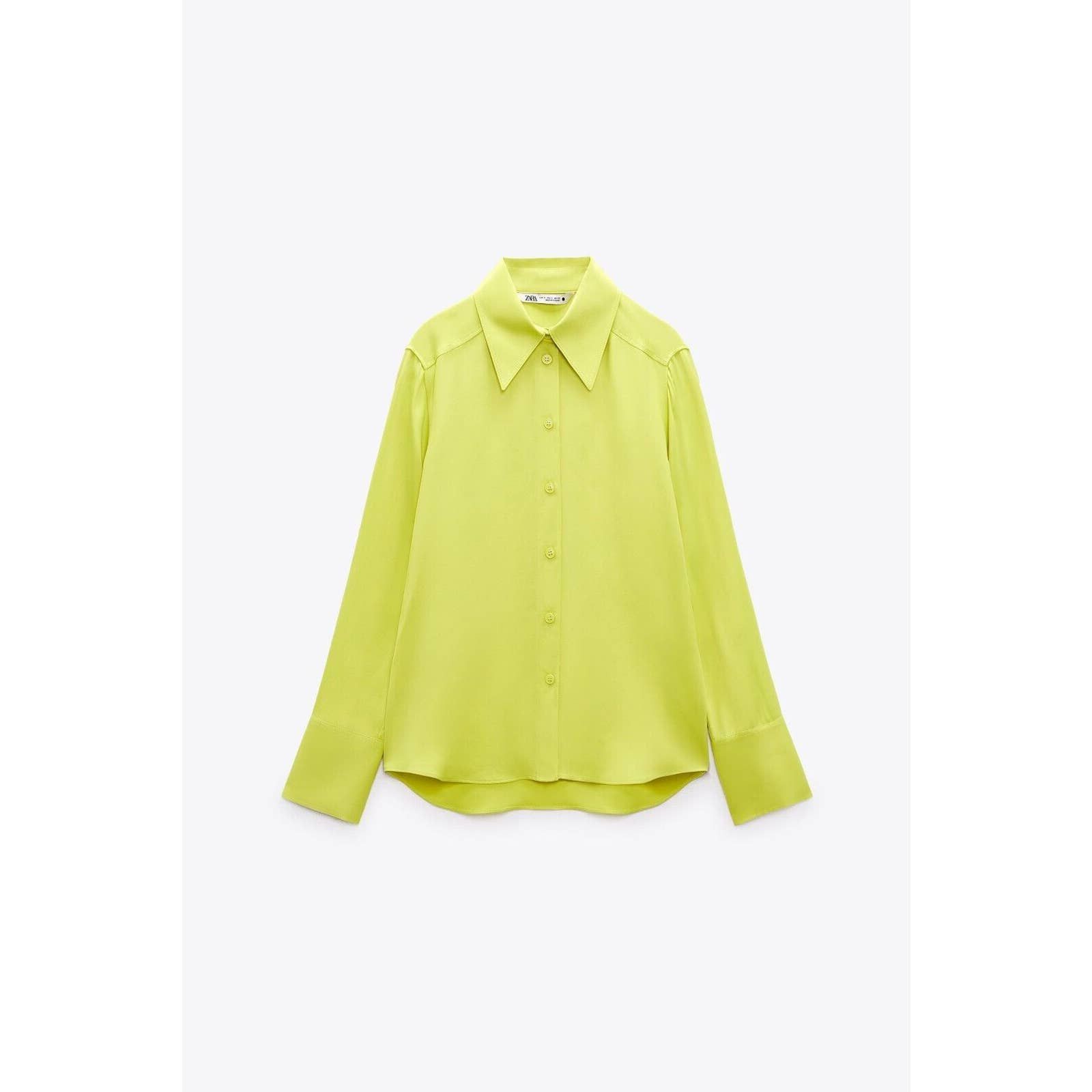 Zara Zara SATIN EFFECT SHIRT Light Green shirt size XS MEX