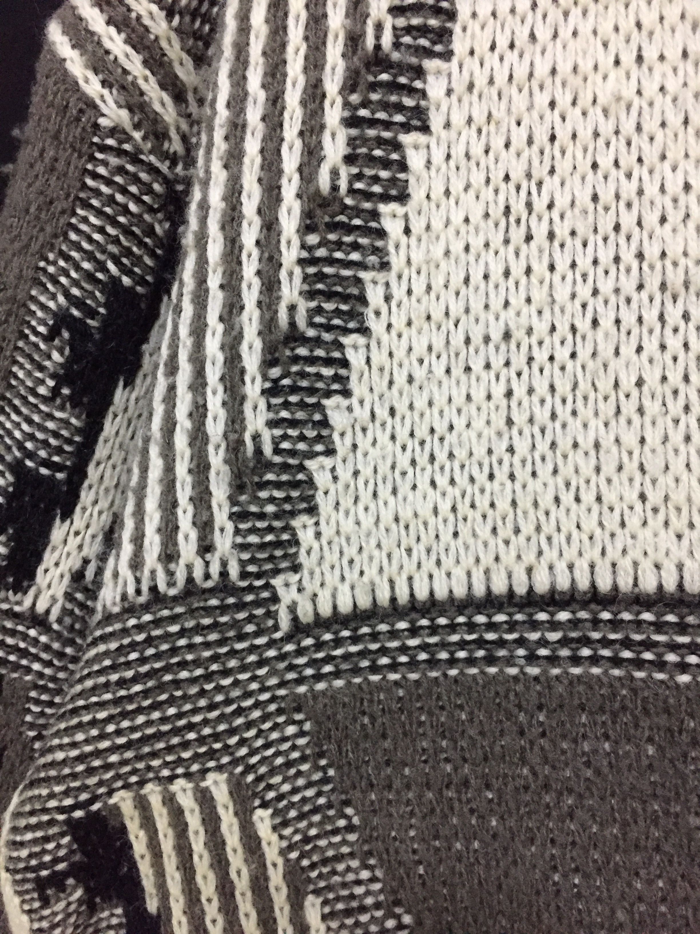 Yoshiyuki Konishi 80's FICCE Abstract cable knit wool knit Size US M / EU 48-50 / 2 - 8 Thumbnail