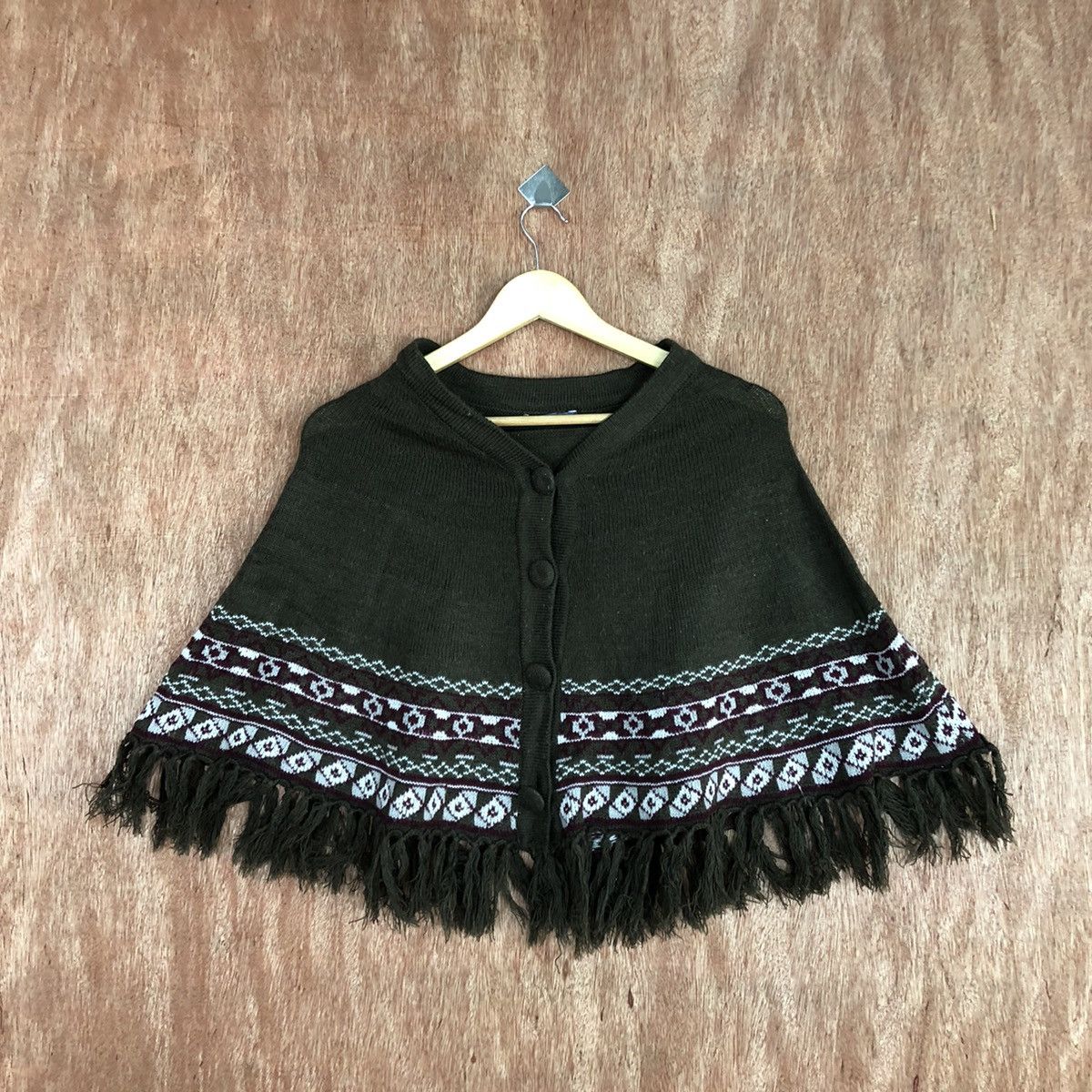 image of Homespun Knitwear Mignon Brown Knitwear Cardigan Cloaks Capes C733, Men's (Size Medium)