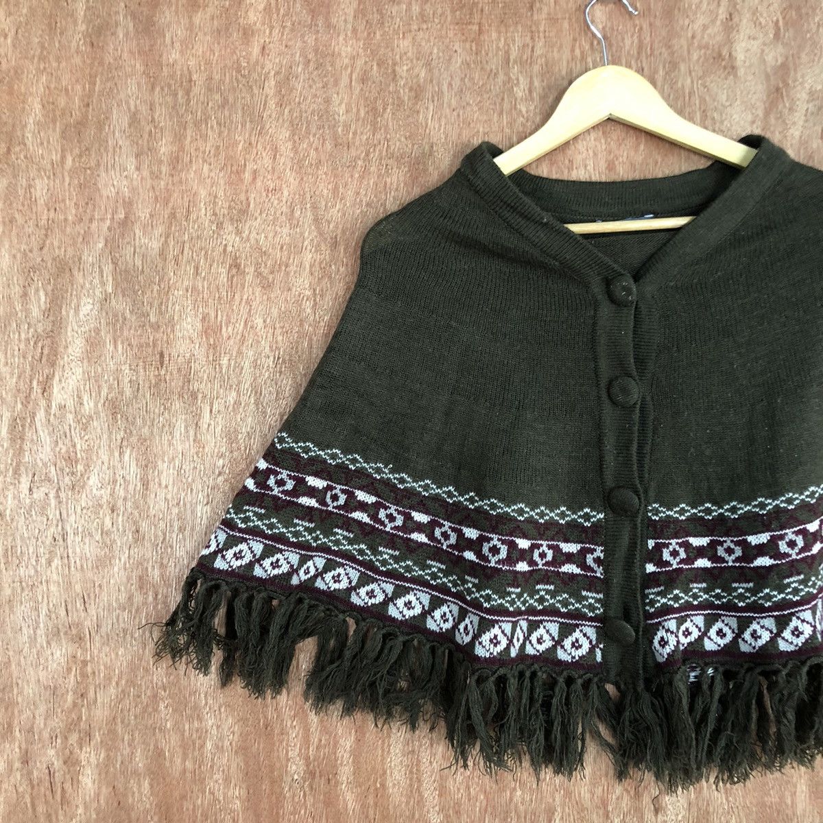 Homespun Knitwear Mignon Brown Knitwear cardigan cloaks capes #c733 Size US M / EU 48-50 / 2 - 3 Thumbnail