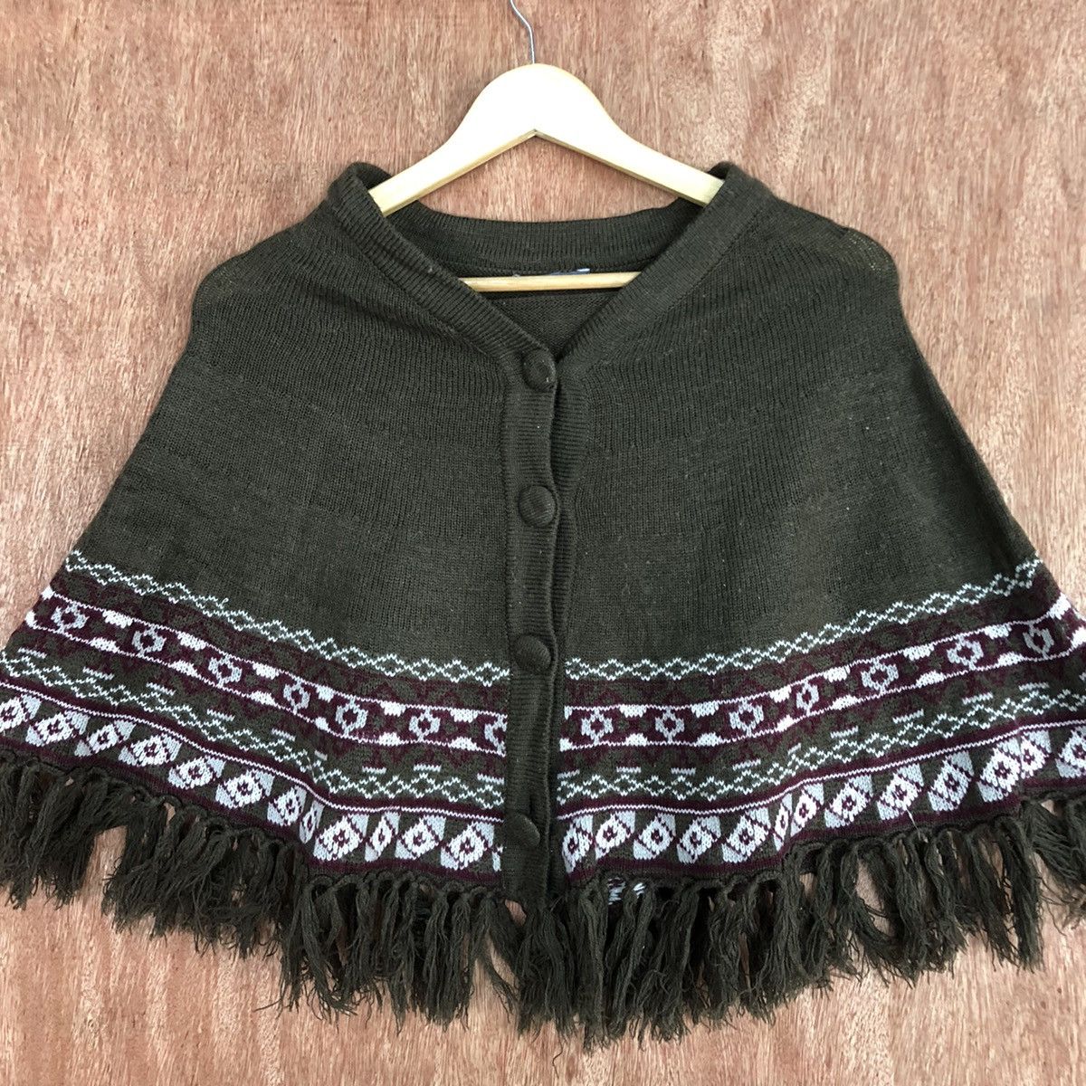 Homespun Knitwear Mignon Brown Knitwear cardigan cloaks capes #c733 Size US M / EU 48-50 / 2 - 4 Thumbnail