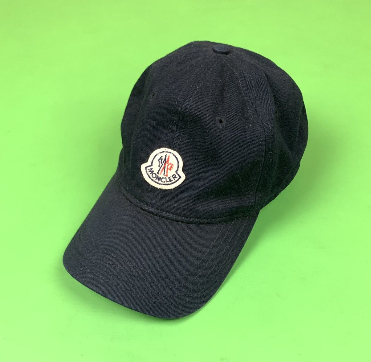 image of Moncler Cotton Logo Cap / Berretto Baseball in Navy, Men's