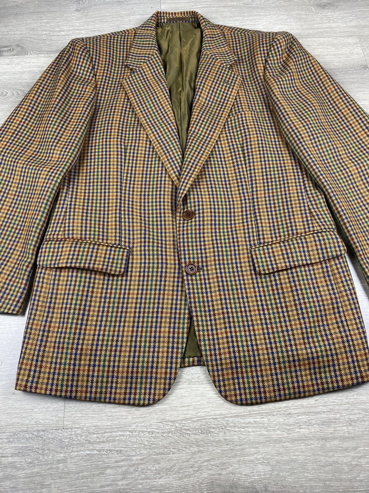 Henry Cotton's Henry Cottons Nova Check Style Blazer Wool Coats Jacket Size US L / EU 52-54 / 3 - 3 Thumbnail