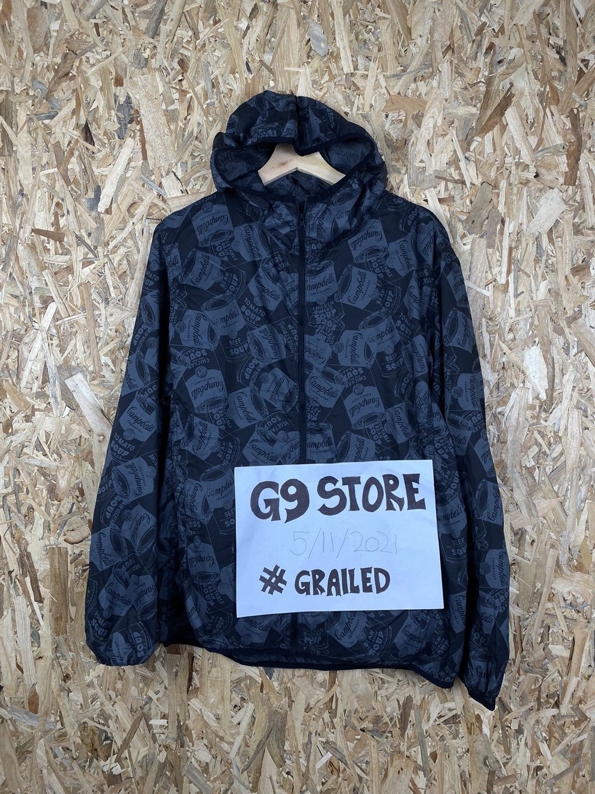 Andy Warhol × Uniqlo STEAL 🔥 Andy Warhol Full Print Campbell Hoodie Windbreaker Size US XL / EU 56 / 4 - 8 Thumbnail