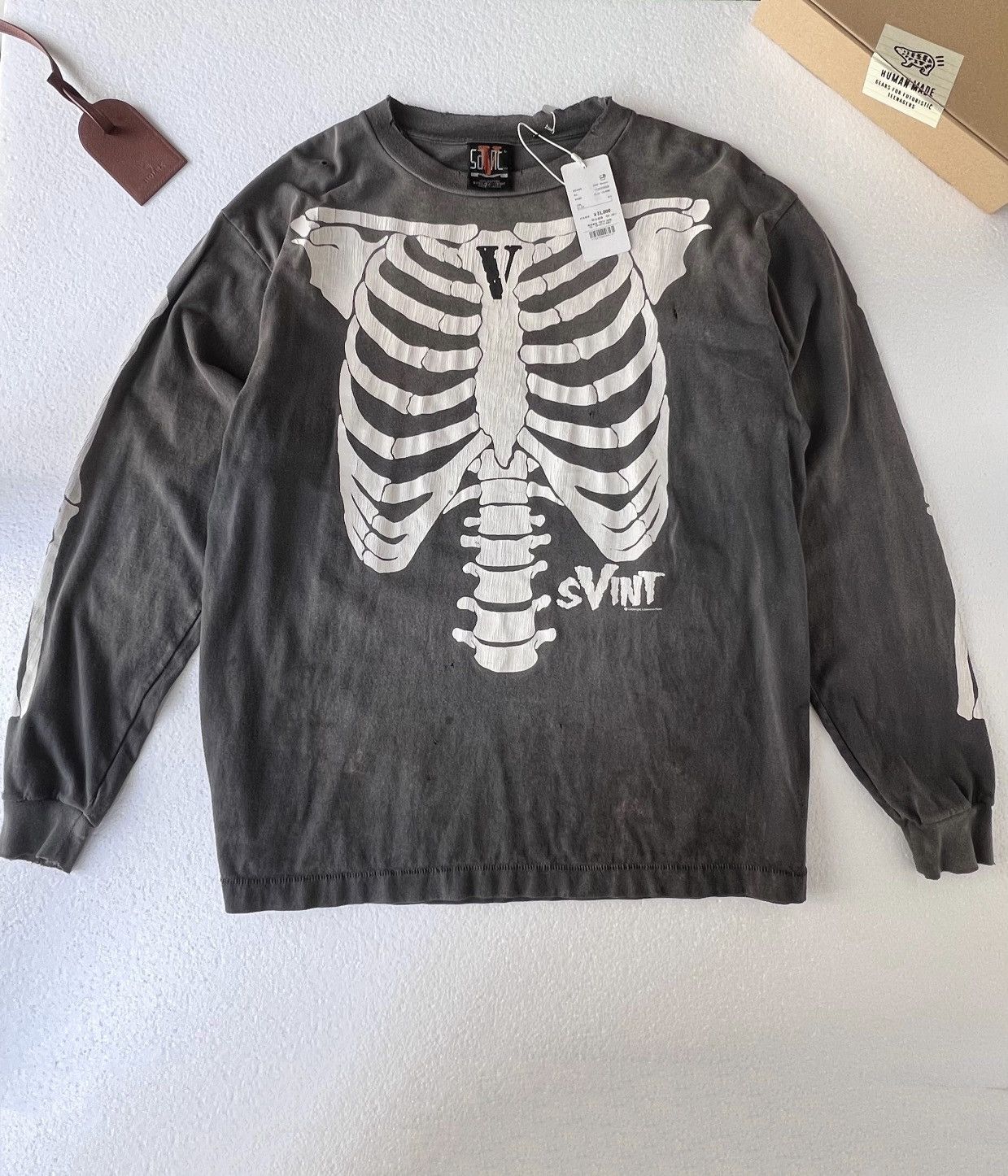 Saint Michael SAINT Mxxxxxx Michael VLONE VL bone LS tee new 22AW L |  Grailed