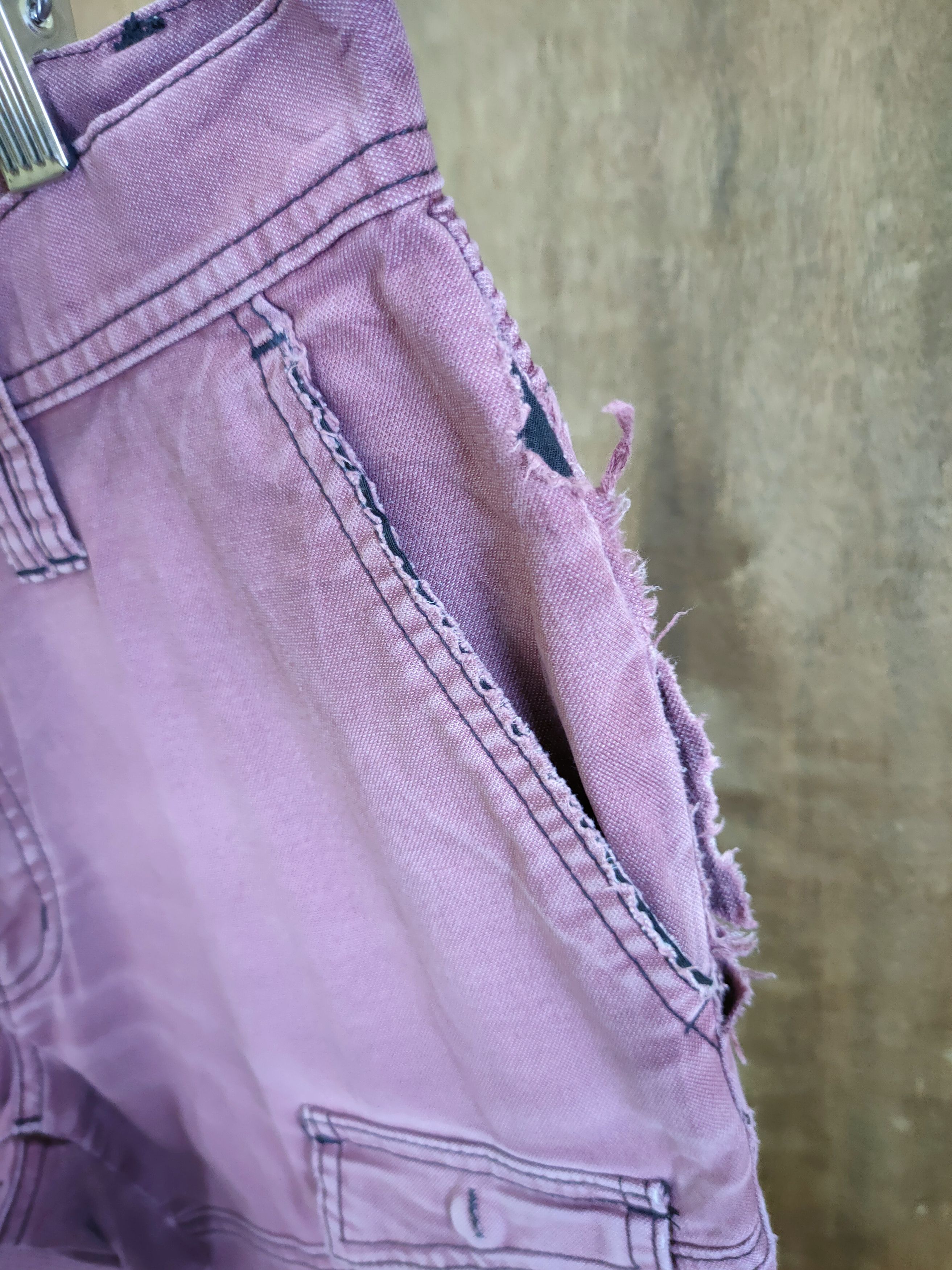 Tora purple thrashed distressed faded Cargo pants #46-749