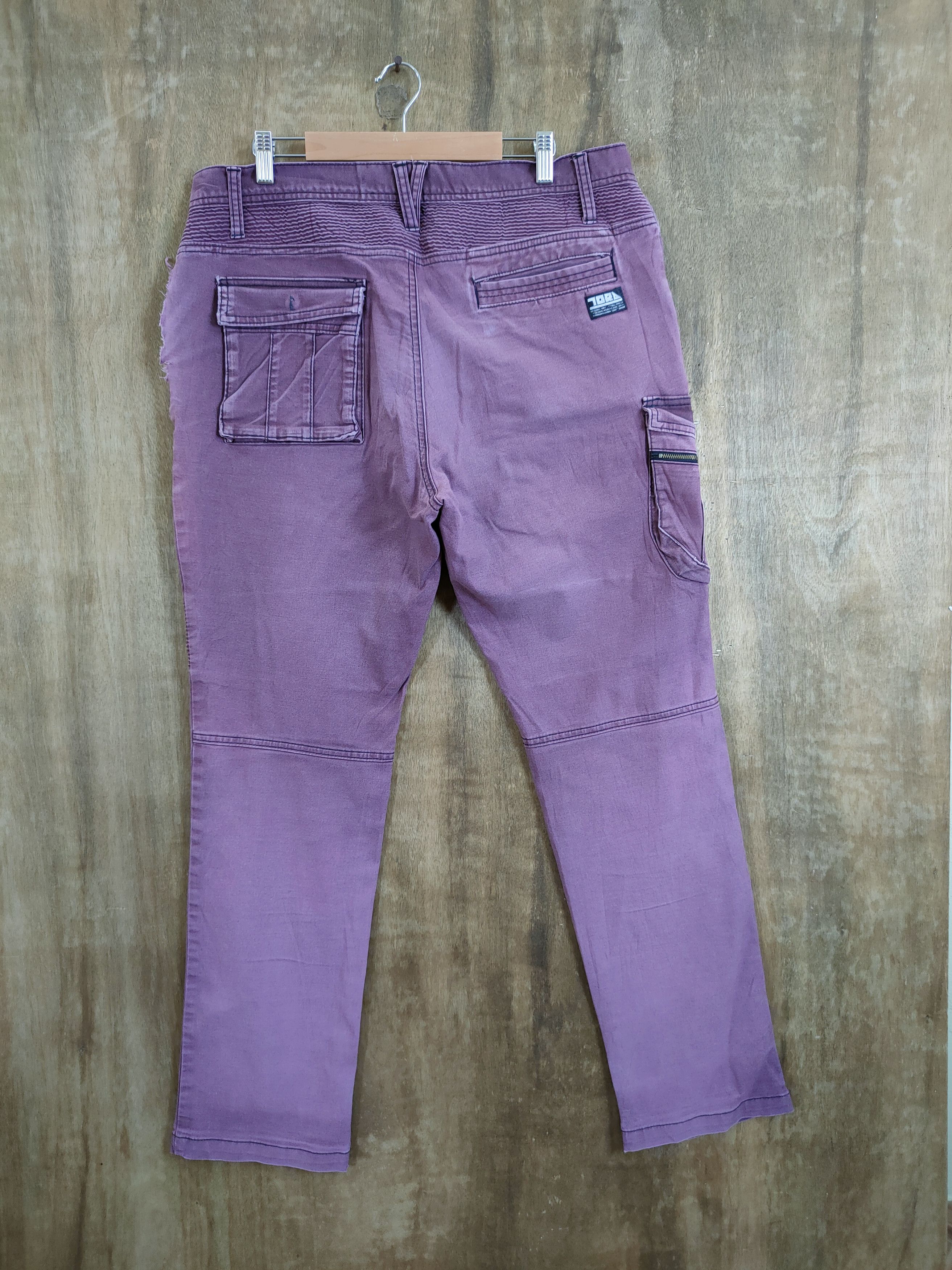 Tora purple thrashed distressed faded Cargo pants #46-749