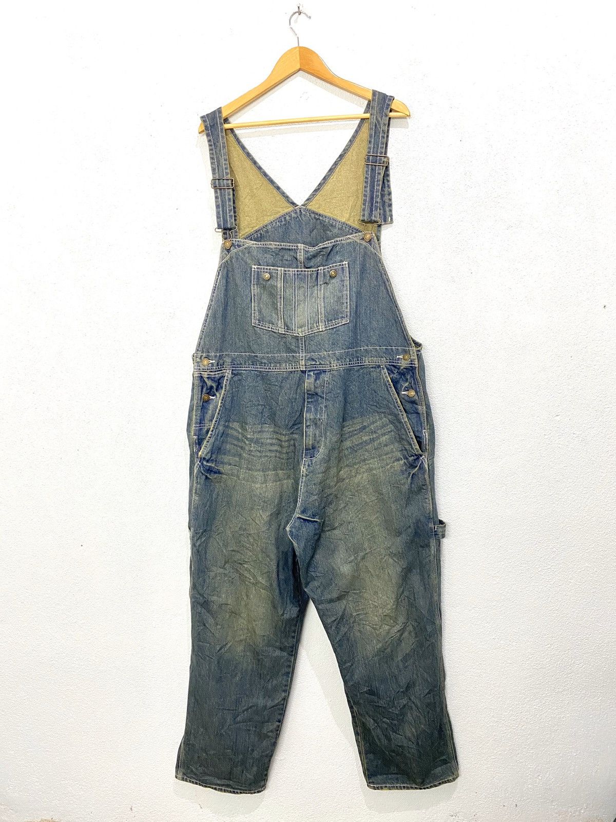 Japanese Brand × Vintage Vintage Denim Coverall Carpenter Workwear Japanese Brand Size US 43 - 1 Thumbnail