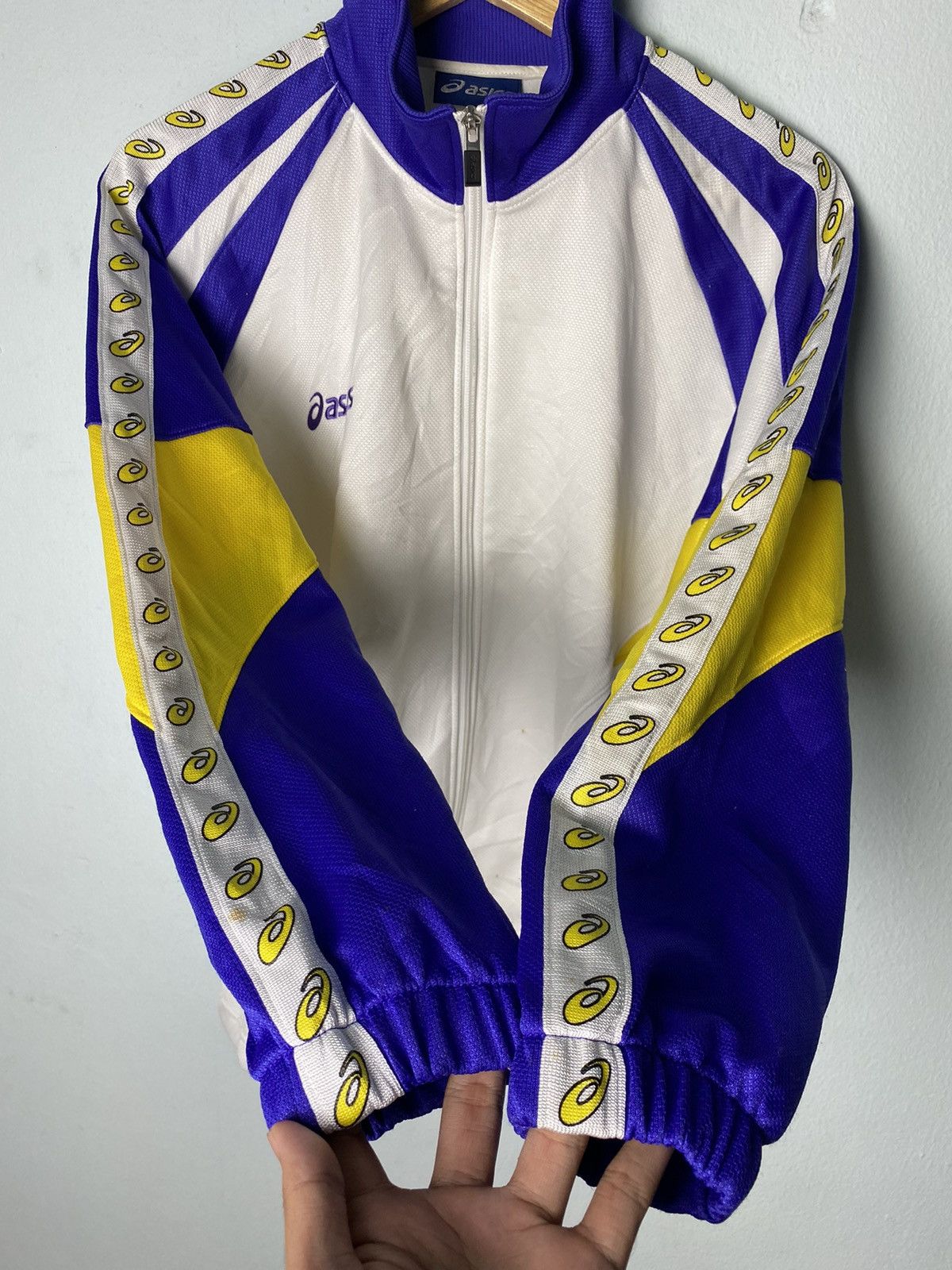 Asics × Vintage Vintage Asics Best Swimming Club Side Tape Track Jacket Size US L / EU 52-54 / 3 - 6 Thumbnail