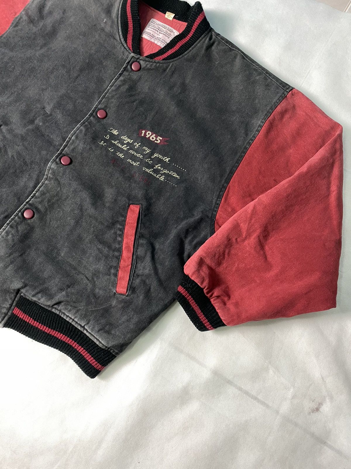 Japanese Brand × Milestone Vintage Milestone Varsity Jacket Sun Faded Size US M / EU 48-50 / 2 - 4 Thumbnail