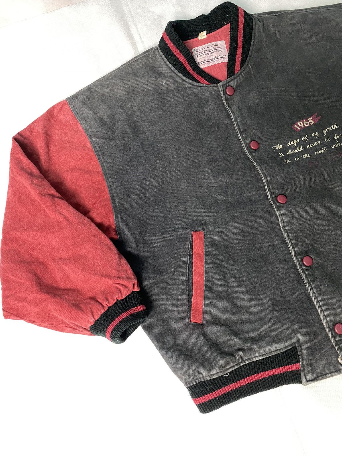 Japanese Brand × Milestone Vintage Milestone Varsity Jacket Sun Faded Size US M / EU 48-50 / 2 - 3 Thumbnail